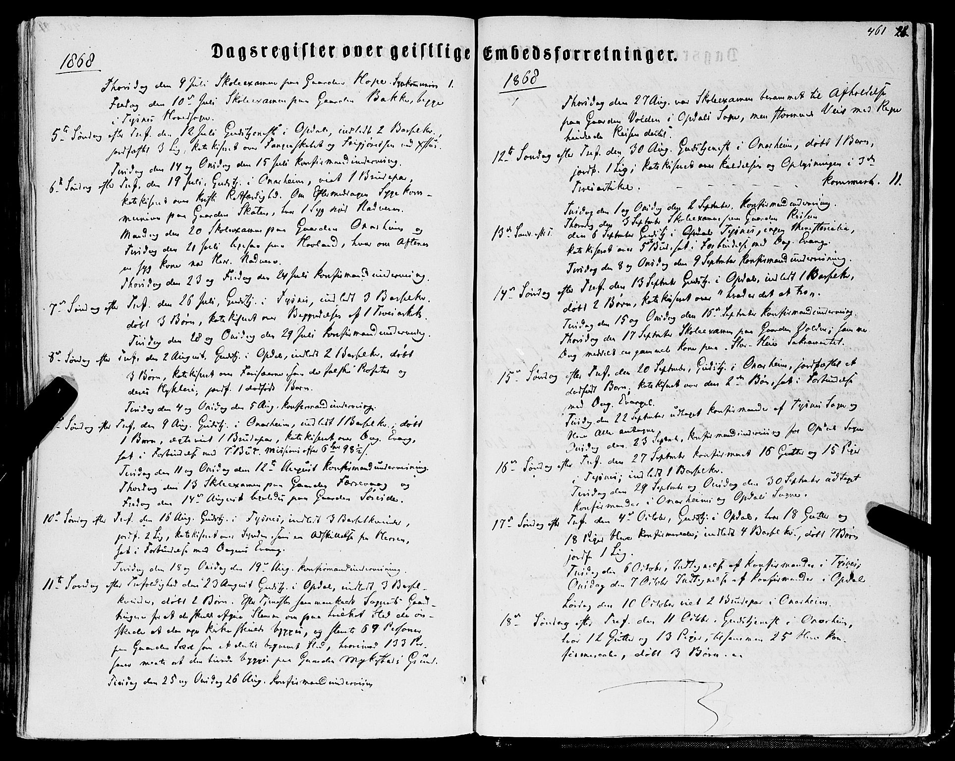 Tysnes sokneprestembete, SAB/A-78601/H/Haa: Ministerialbok nr. A 11, 1860-1871, s. 461