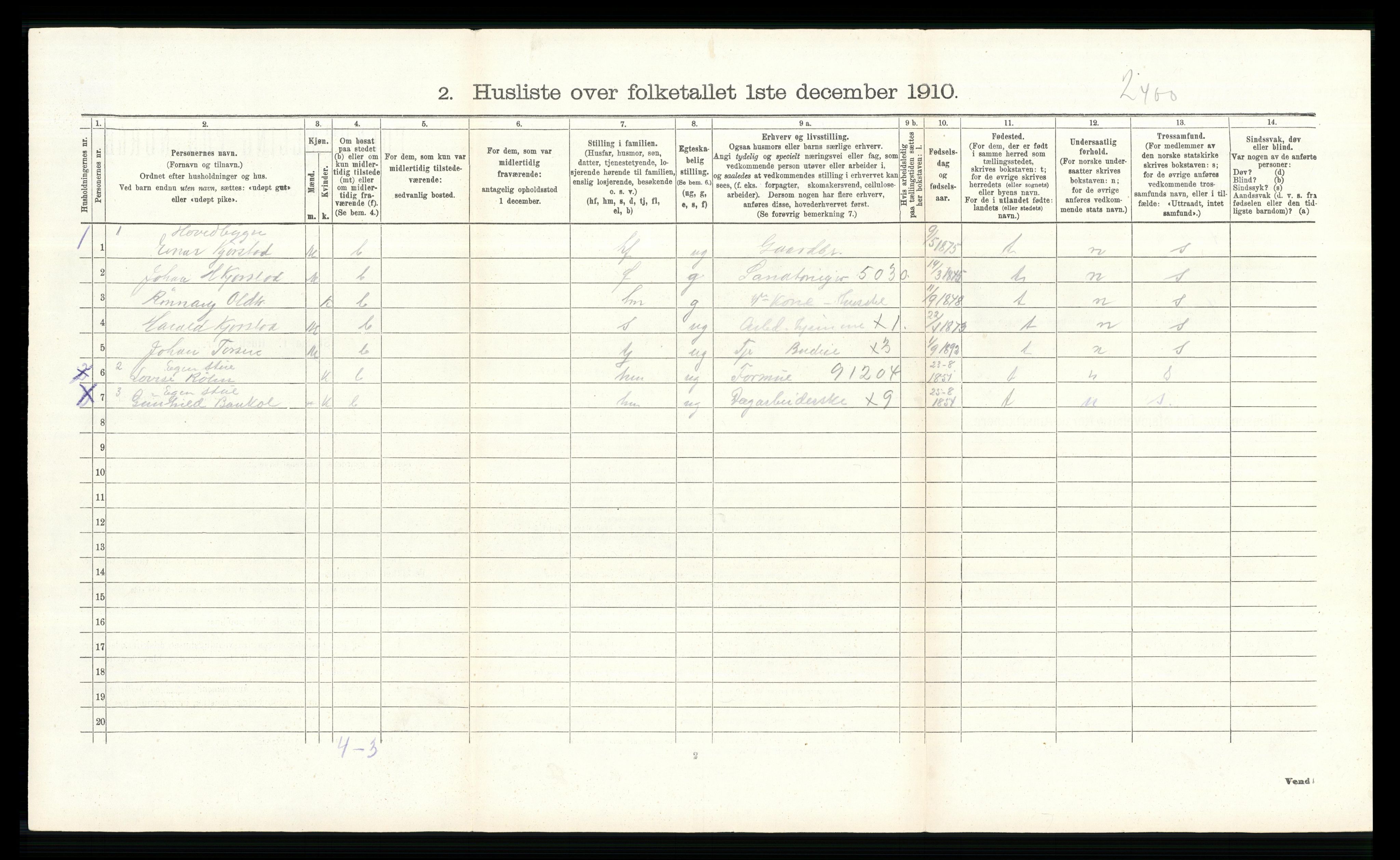 RA, Folketelling 1910 for 0519 Sør-Fron herred, 1910, s. 517