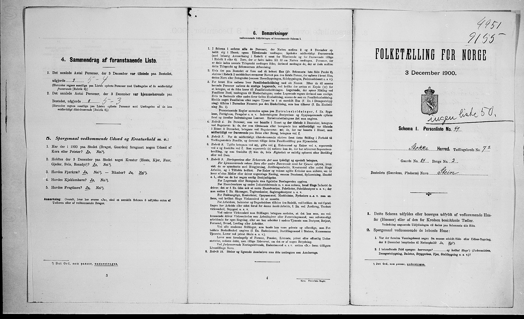 RA, Folketelling 1900 for 0720 Stokke herred, 1900, s. 45