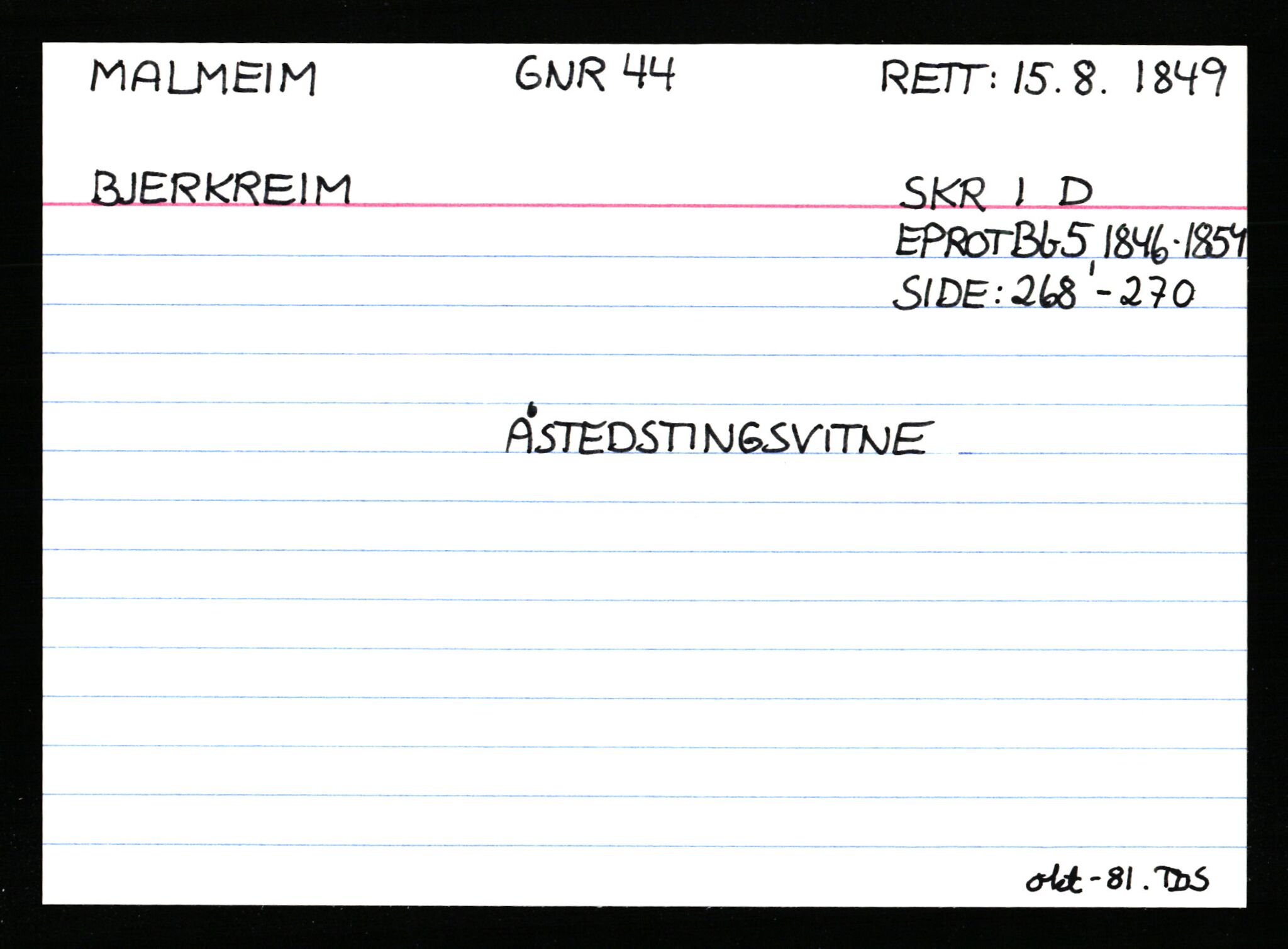 Statsarkivet i Stavanger, AV/SAST-A-101971/03/Y/Ym/L0037: Åstedskort sortert etter gårdsnavn: Lædre - Mauland, 1600-1950, s. 353