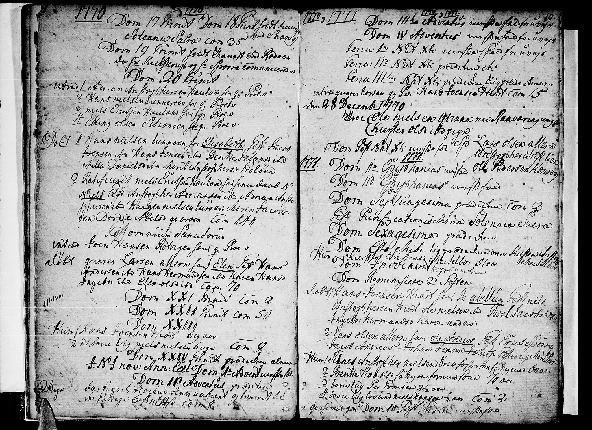 Ministerialprotokoller, klokkerbøker og fødselsregistre - Nordland, AV/SAT-A-1459/839/L0563: Ministerialbok nr. 839A01 /1, 1767-1824, s. 18-19