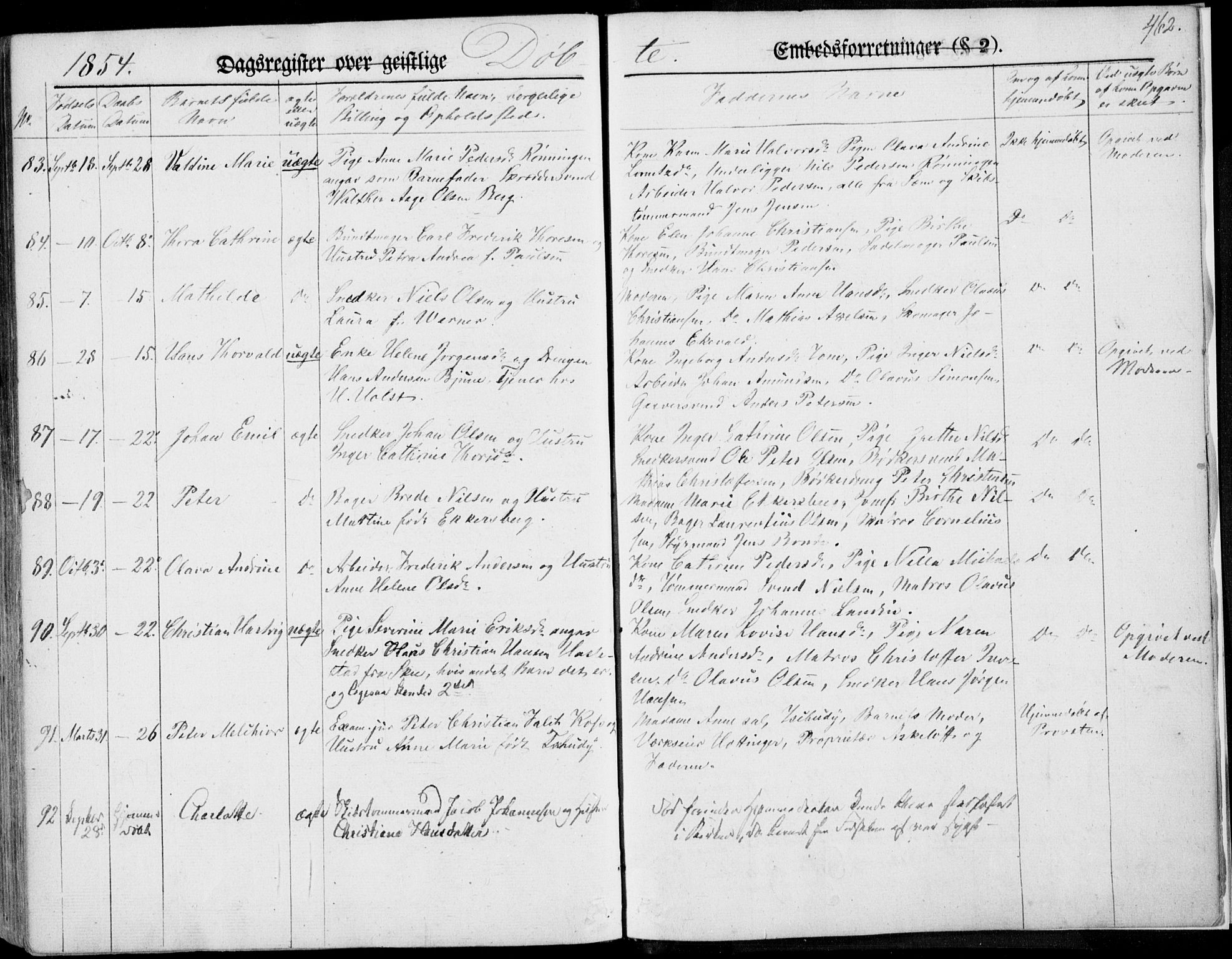 Tønsberg kirkebøker, AV/SAKO-A-330/F/Fa/L0007: Ministerialbok nr. I 7, 1845-1854, s. 462