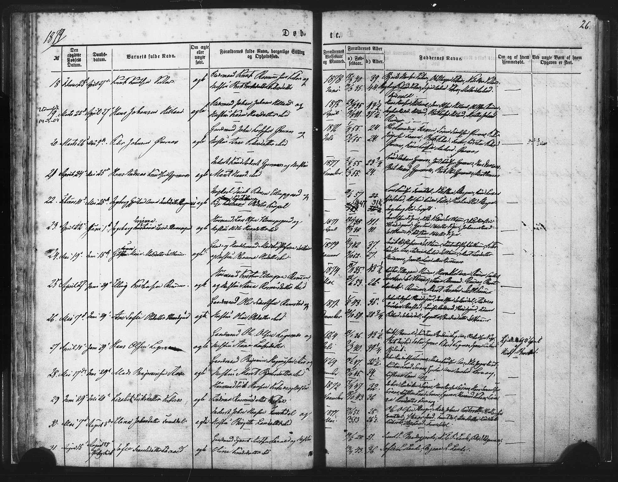 Ministerialprotokoller, klokkerbøker og fødselsregistre - Møre og Romsdal, AV/SAT-A-1454/539/L0530: Ministerialbok nr. 539A03, 1872-1886, s. 26