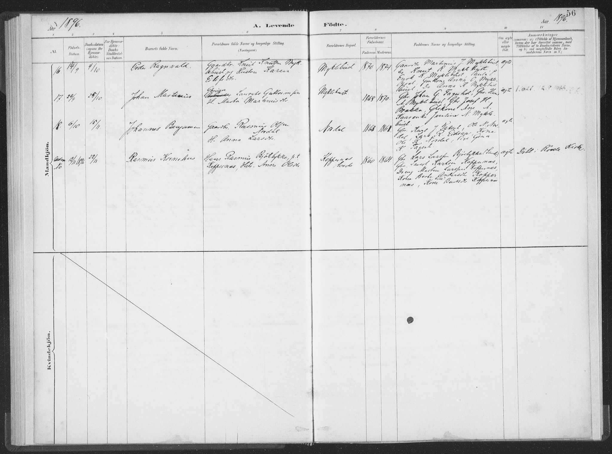 Ministerialprotokoller, klokkerbøker og fødselsregistre - Møre og Romsdal, AV/SAT-A-1454/502/L0025: Ministerialbok nr. 502A03, 1885-1909, s. 56