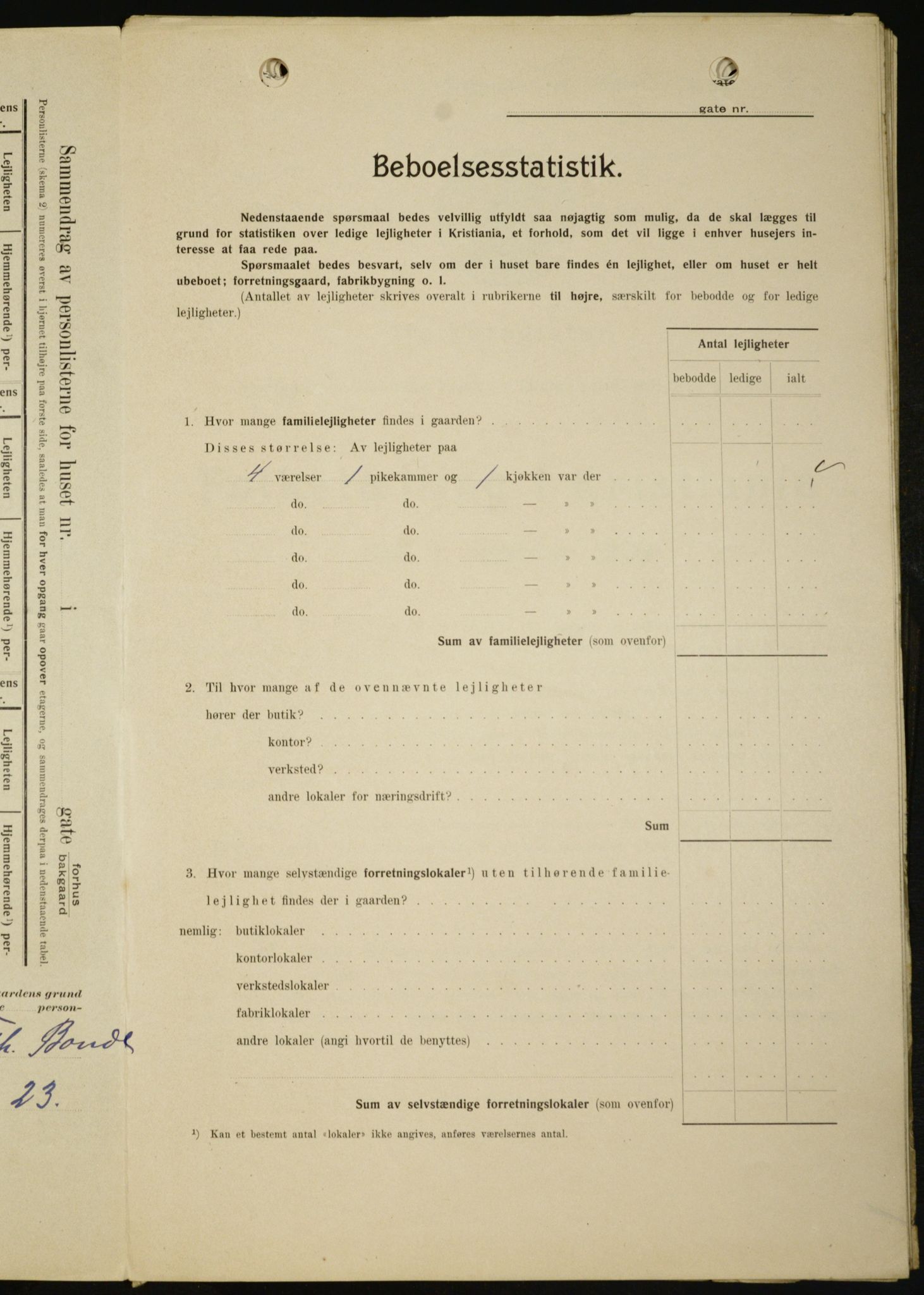 OBA, Kommunal folketelling 1.2.1909 for Kristiania kjøpstad, 1909, s. 78958