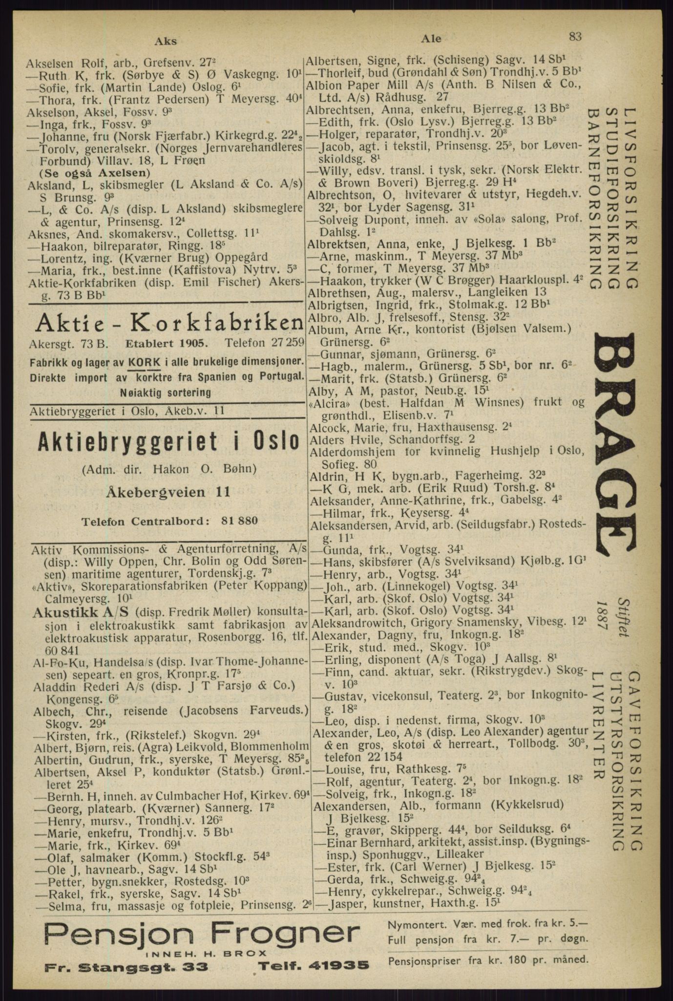 Kristiania/Oslo adressebok, PUBL/-, 1933, s. 83