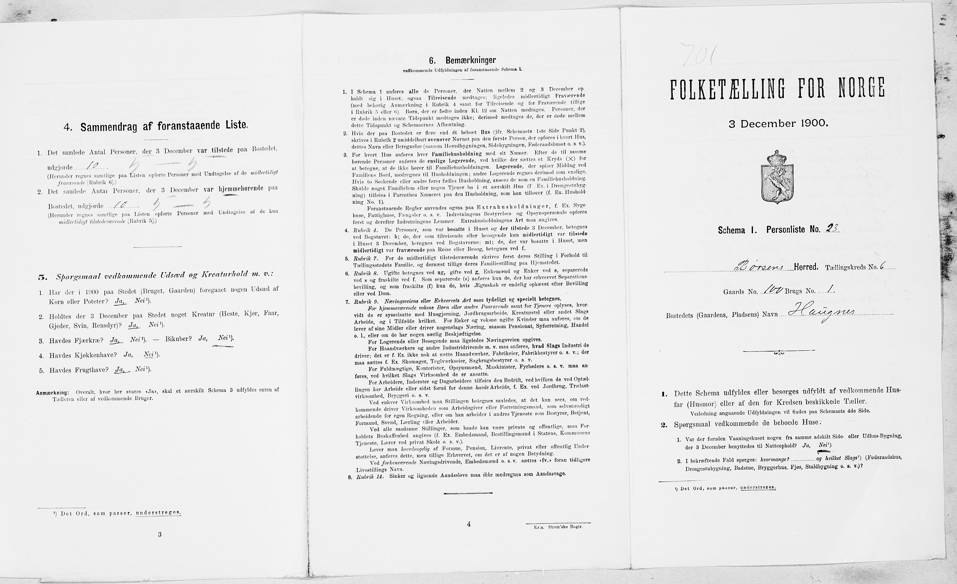 SAT, Folketelling 1900 for 1658 Børsa herred, 1900, s. 695