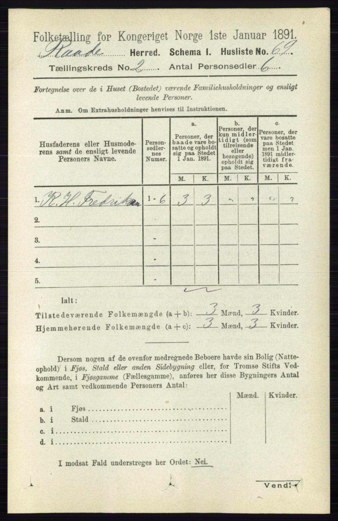 RA, Folketelling 1891 for 0135 Råde herred, 1891, s. 598