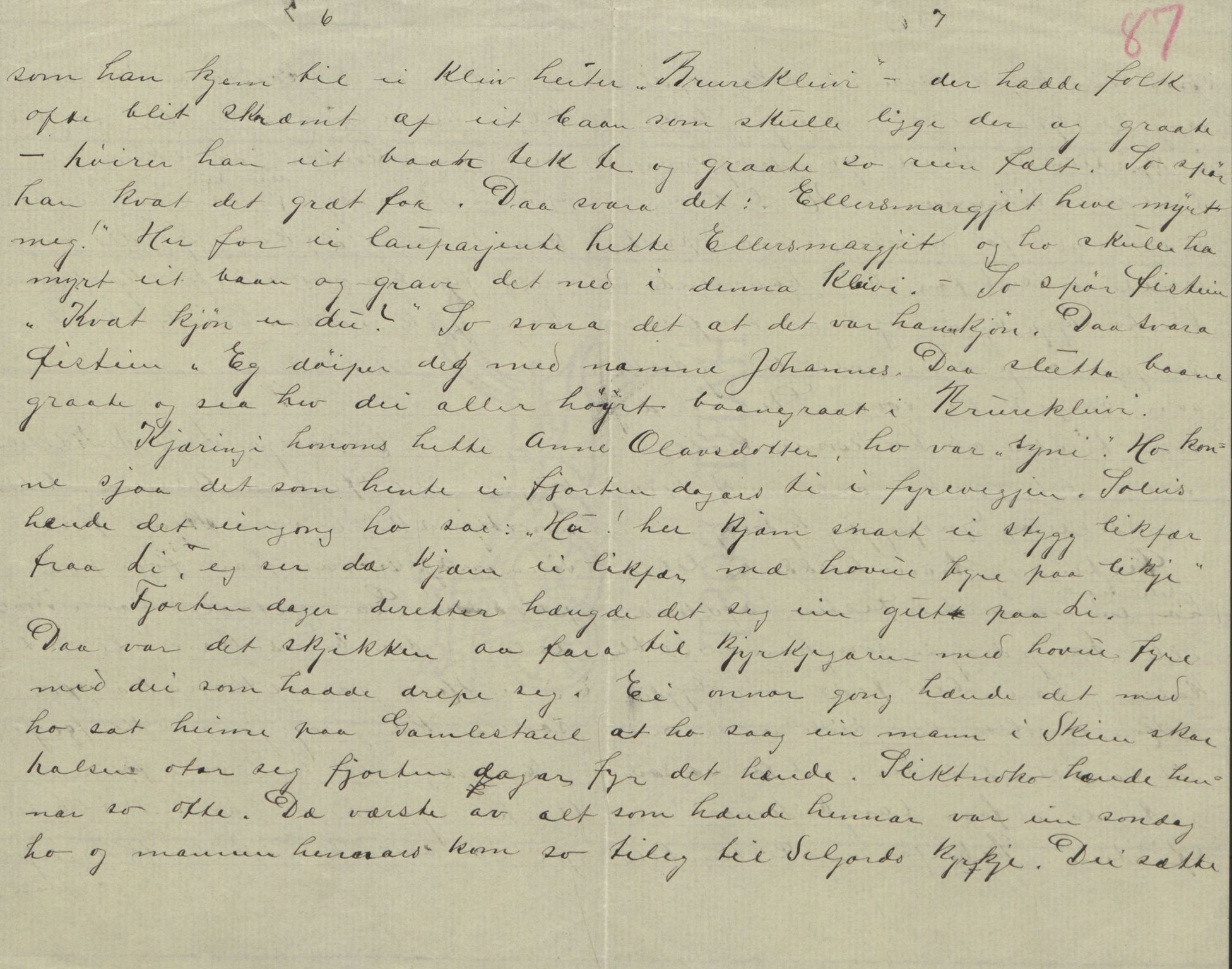 Rikard Berge, TEMU/TGM-A-1003/F/L0004/0053: 101-159 / 157 Manuskript, notatar, brev o.a. Nokre leiker, manuskript, 1906-1908, s. 86-87