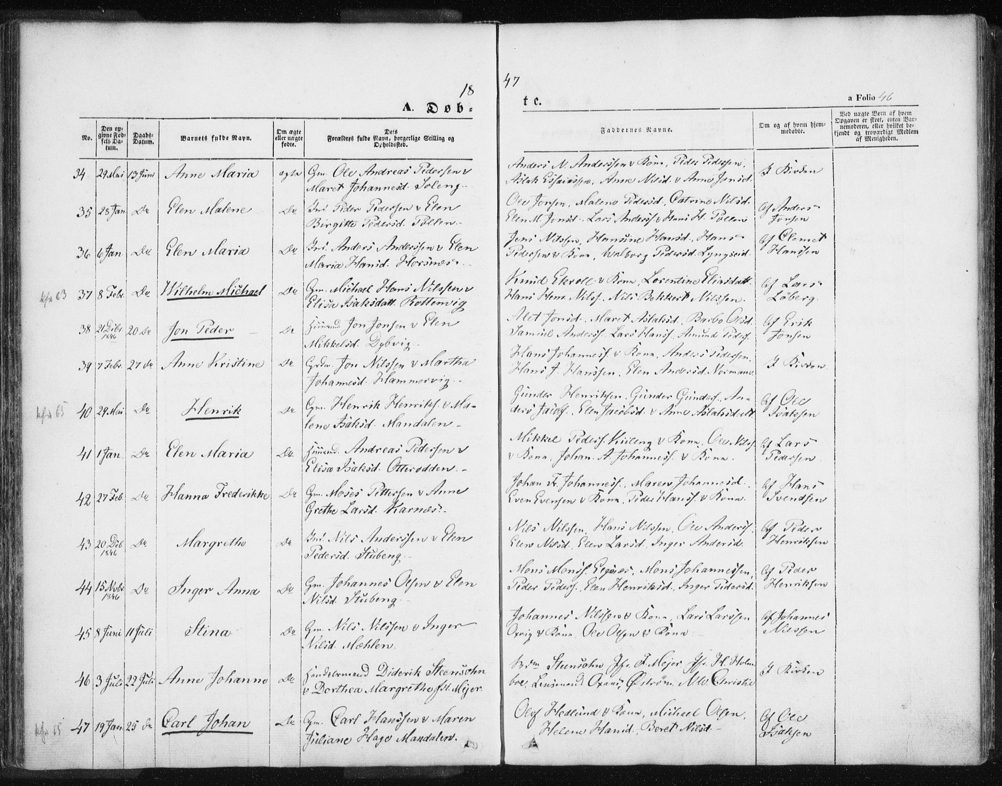 Lyngen sokneprestembete, AV/SATØ-S-1289/H/He/Hea/L0004kirke: Ministerialbok nr. 4, 1839-1858, s. 46