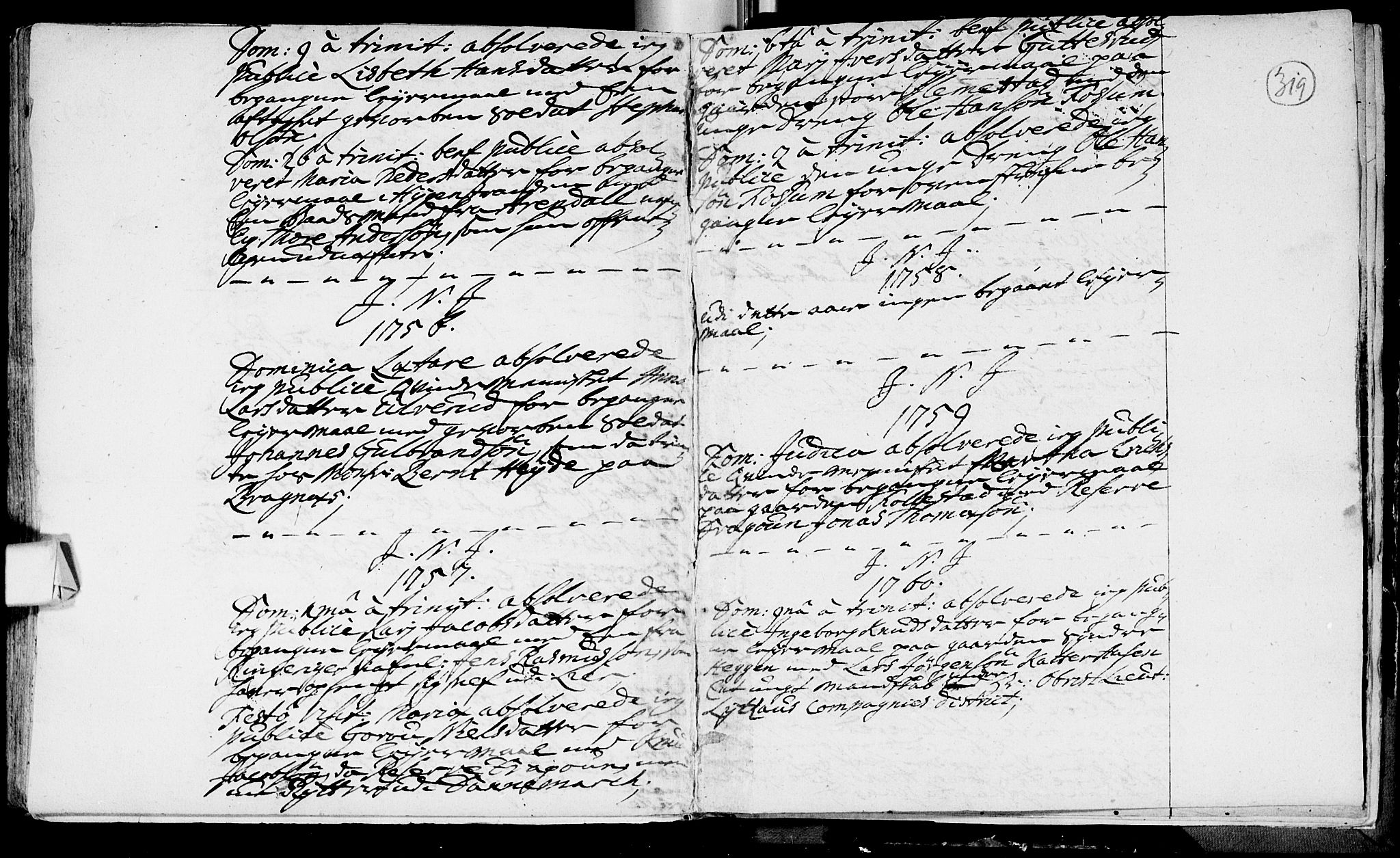 Røyken kirkebøker, SAKO/A-241/F/Fa/L0002: Ministerialbok nr. 2, 1731-1782, s. 319