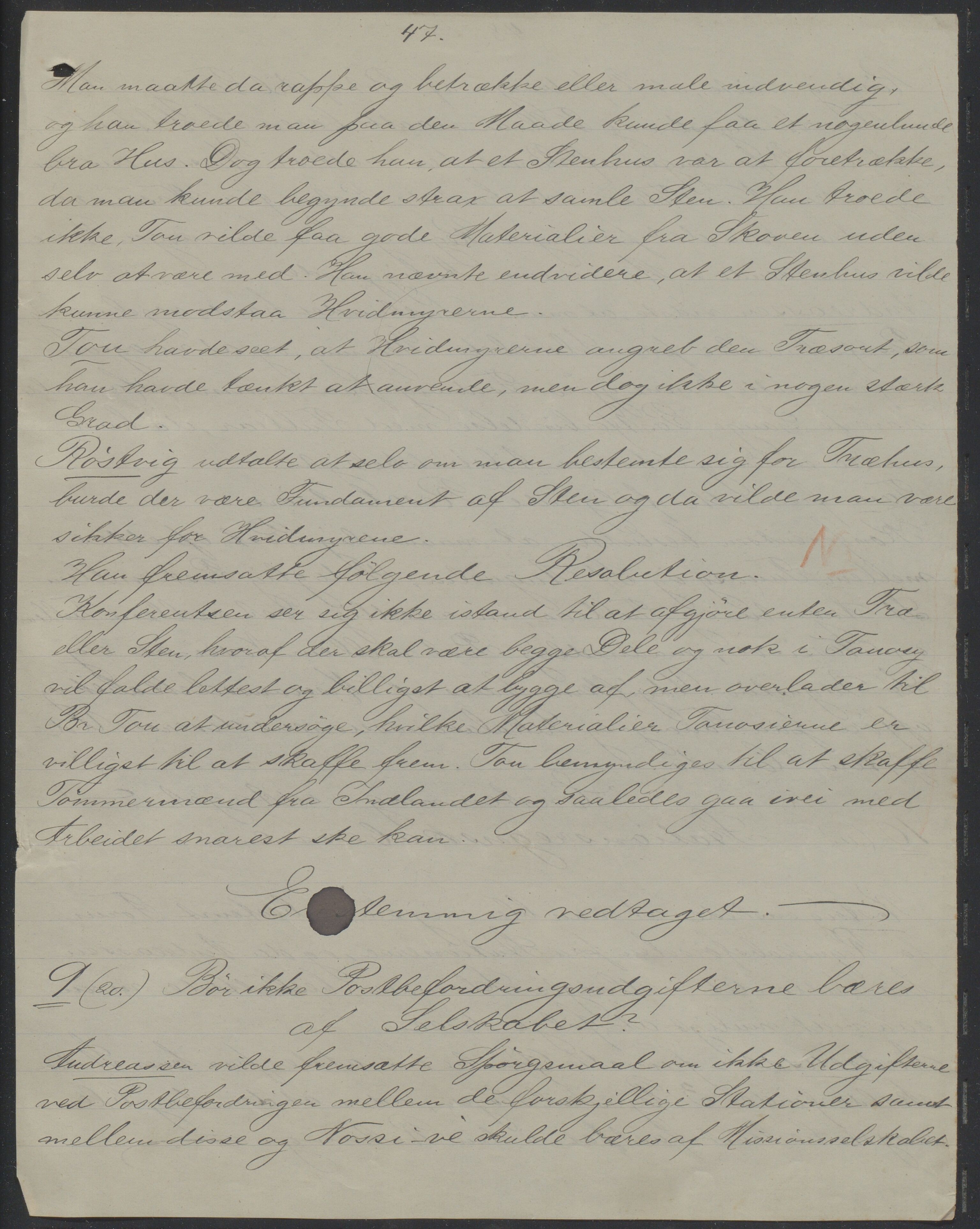 Det Norske Misjonsselskap - hovedadministrasjonen, VID/MA-A-1045/D/Da/Daa/L0039/0003: Konferansereferat og årsberetninger / Konferansereferat fra Vest-Madagaskar., 1892, s. 47