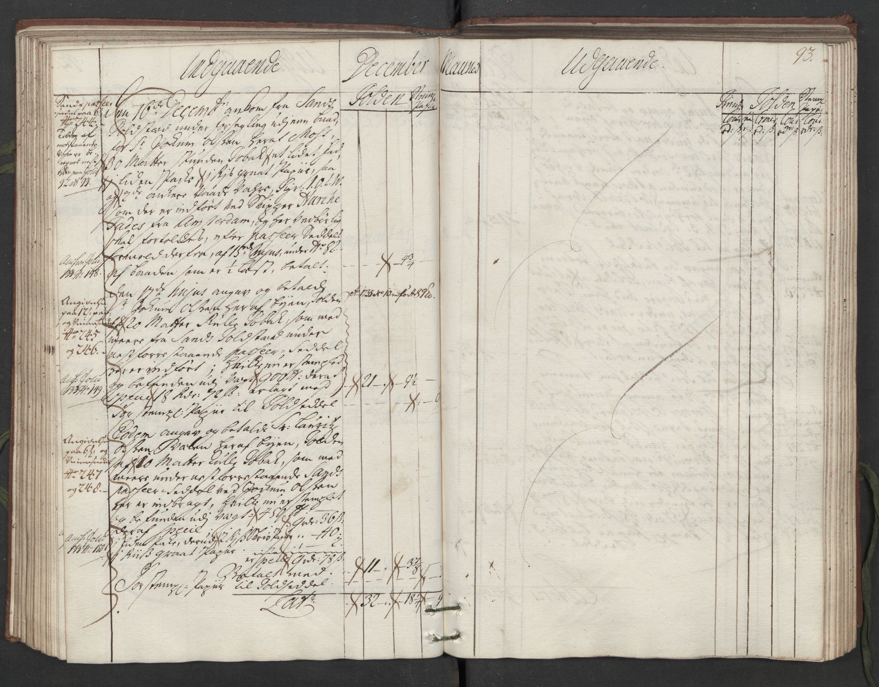 Generaltollkammeret, tollregnskaper, AV/RA-EA-5490/R05/L0014/0001: Tollregnskaper Moss, Son, Krokstad / Hovedtollbok, 1733, s. 92b-93a