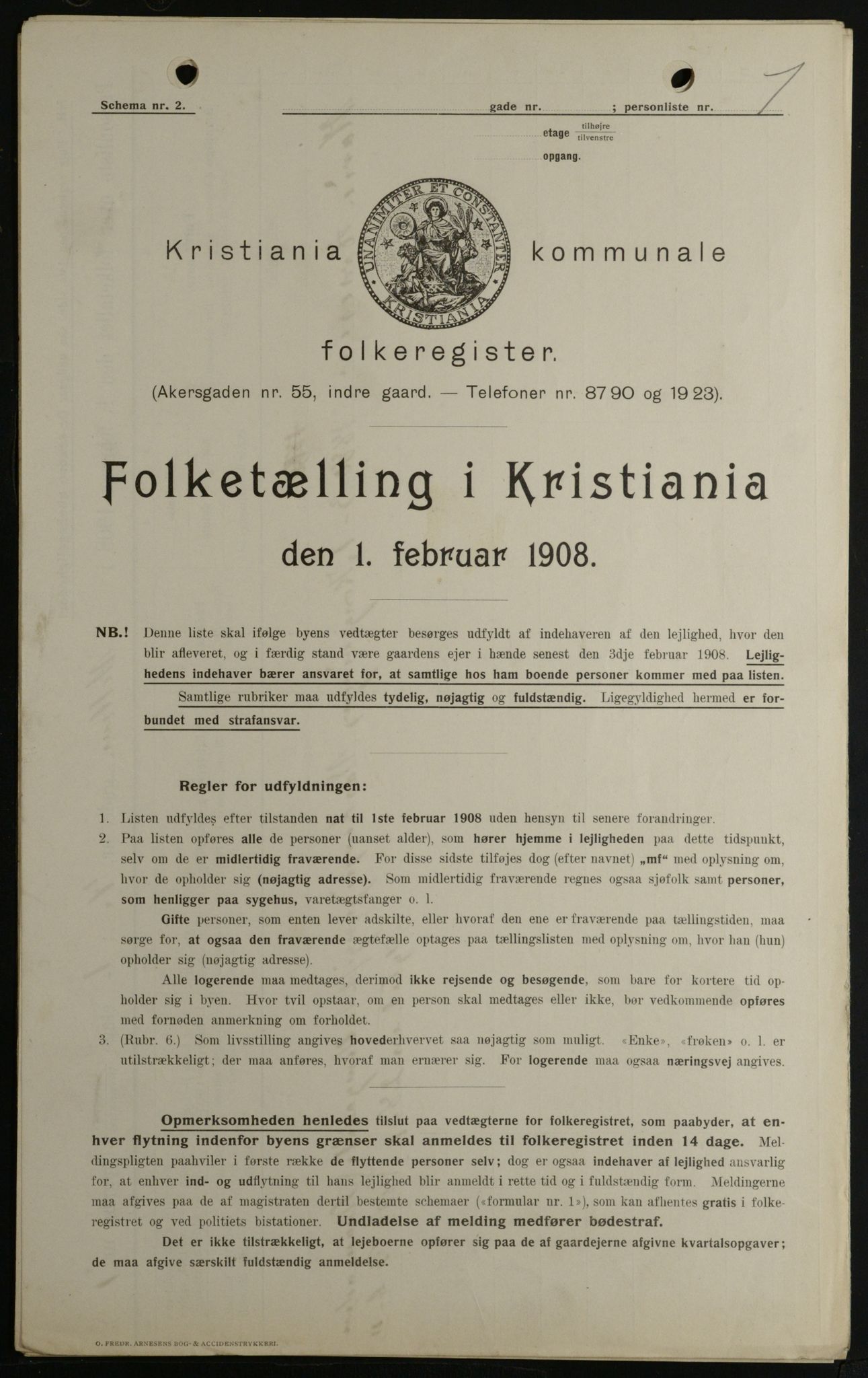 OBA, Kommunal folketelling 1.2.1908 for Kristiania kjøpstad, 1908, s. 58310