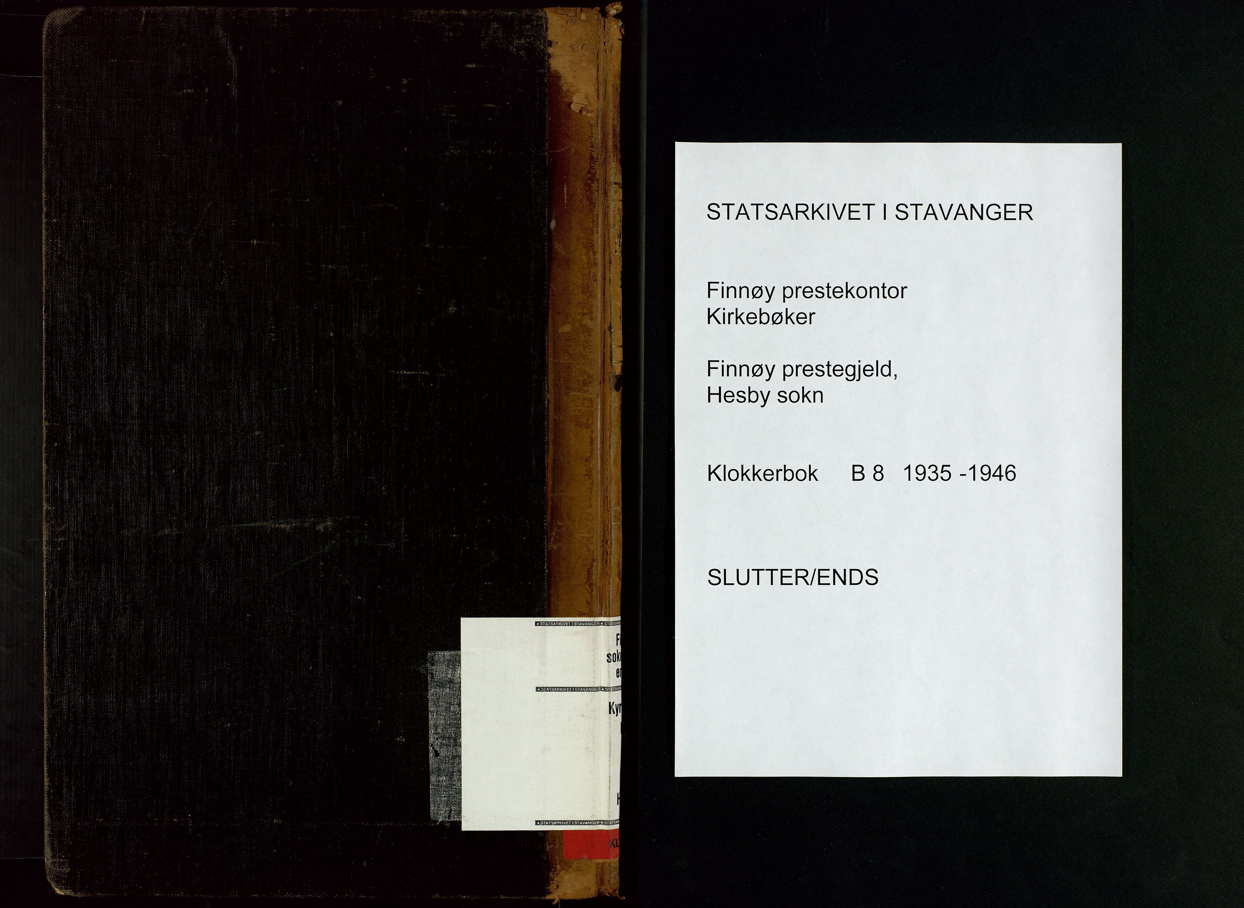 Finnøy sokneprestkontor, AV/SAST-A-101825/H/Ha/Hab/L0008: Klokkerbok nr. B 8, 1935-1946