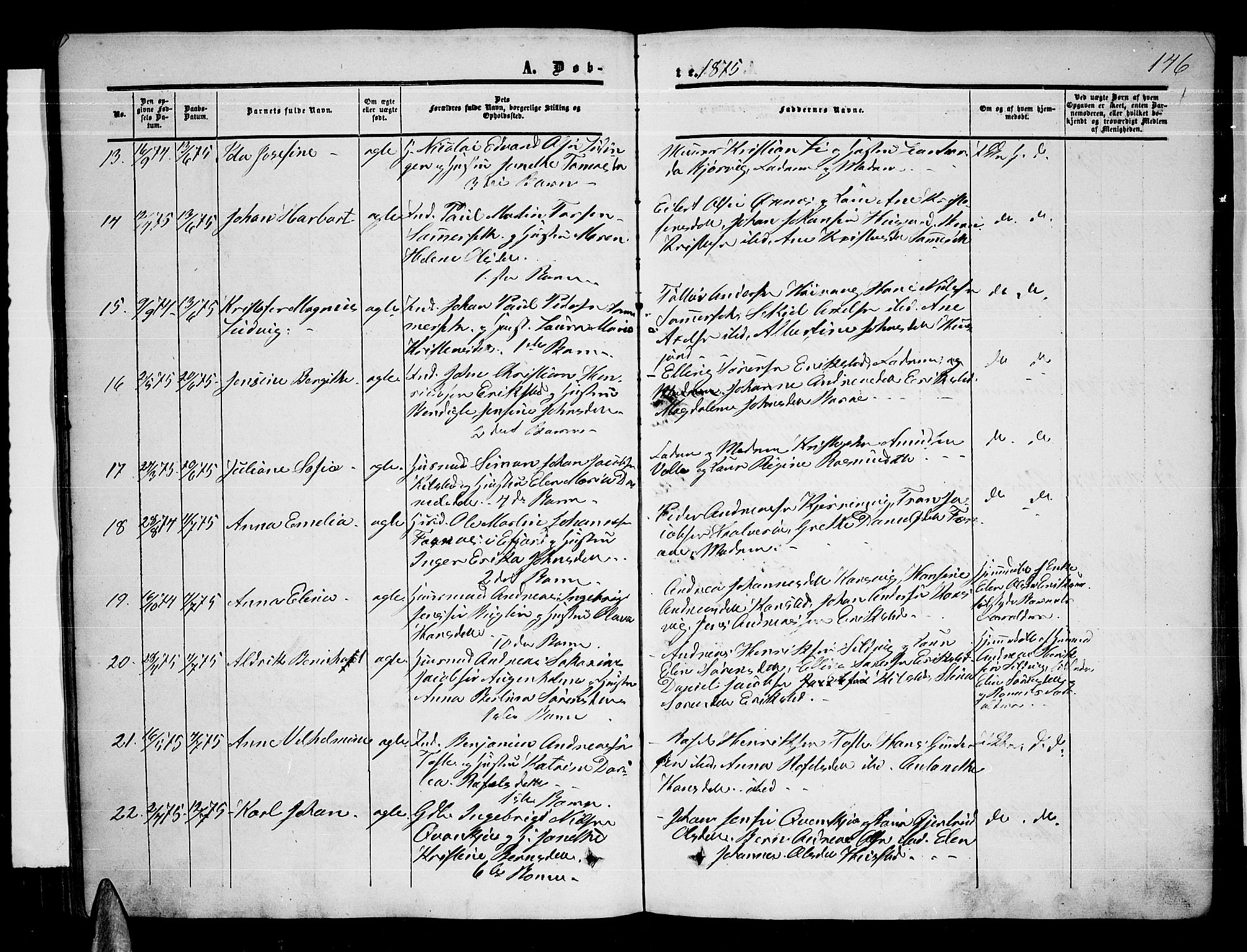 Ministerialprotokoller, klokkerbøker og fødselsregistre - Nordland, AV/SAT-A-1459/872/L1046: Klokkerbok nr. 872C02, 1852-1879, s. 146