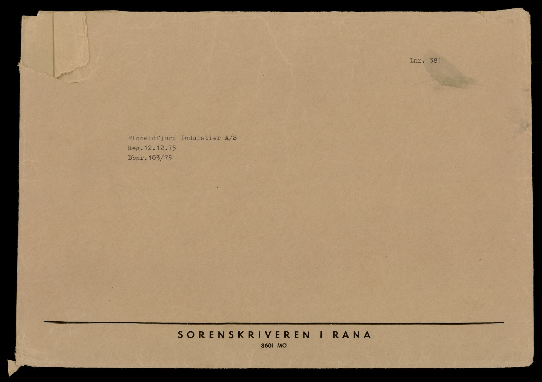 Rana sorenskriveri , SAT/A-1108/2/J/Jd/Jdd/L0002: Bilag. Aksjeselskap F - J, 1946-1987, s. 1
