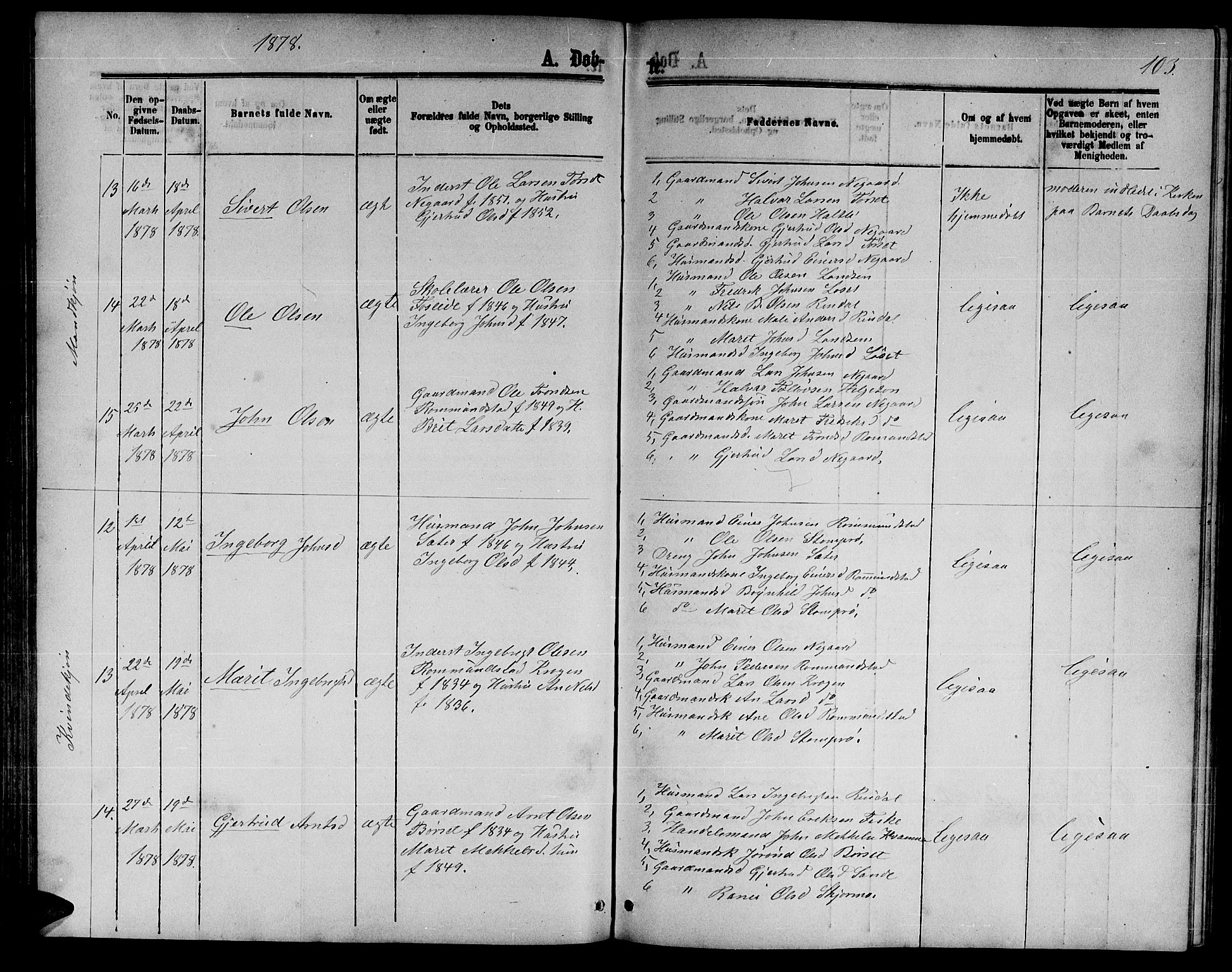 Ministerialprotokoller, klokkerbøker og fødselsregistre - Møre og Romsdal, AV/SAT-A-1454/598/L1076: Klokkerbok nr. 598C01, 1867-1878, s. 103