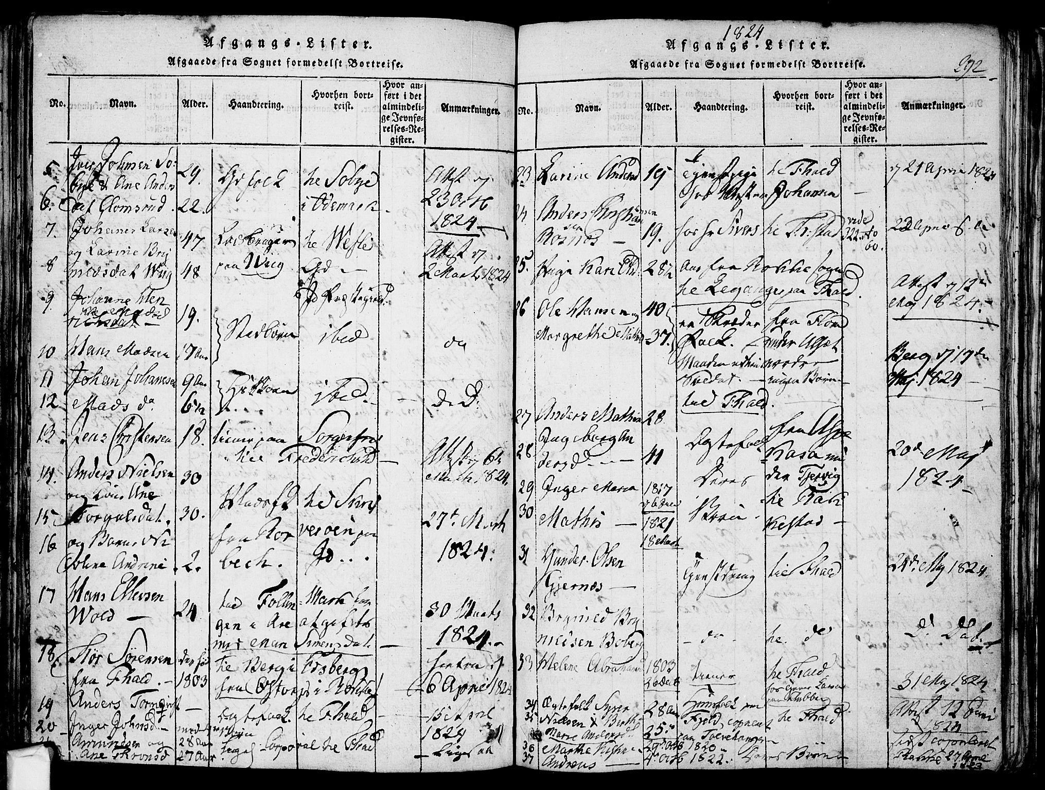 Berg prestekontor Kirkebøker, AV/SAO-A-10902/F/Fa/L0002: Ministerialbok nr. I 2, 1815-1831, s. 292