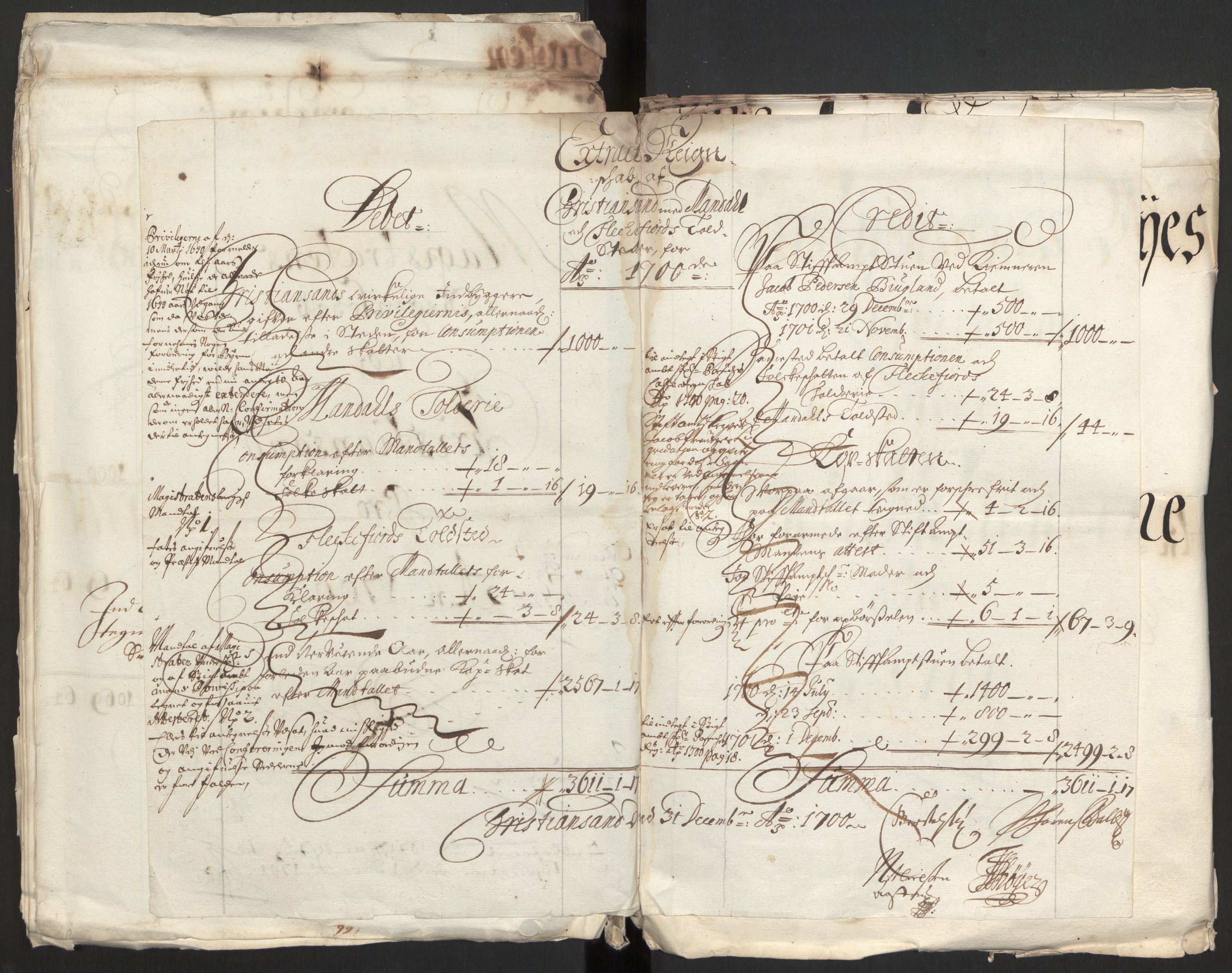 Rentekammeret inntil 1814, Reviderte regnskaper, Byregnskaper, RA/EA-4066/R/Rm/L0258: [M1] Kontribusjonsregnskap, 1664-1700, s. 85