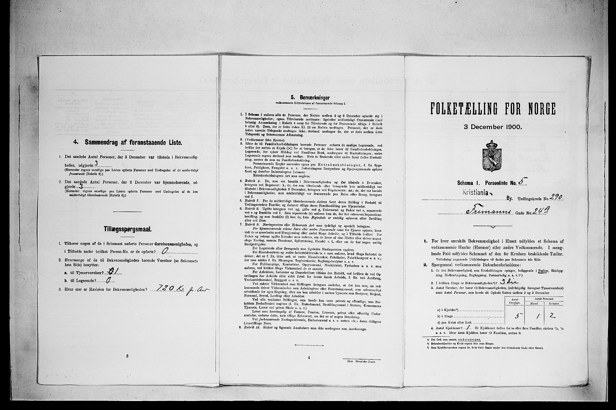 SAO, Folketelling 1900 for 0301 Kristiania kjøpstad, 1900, s. 25427
