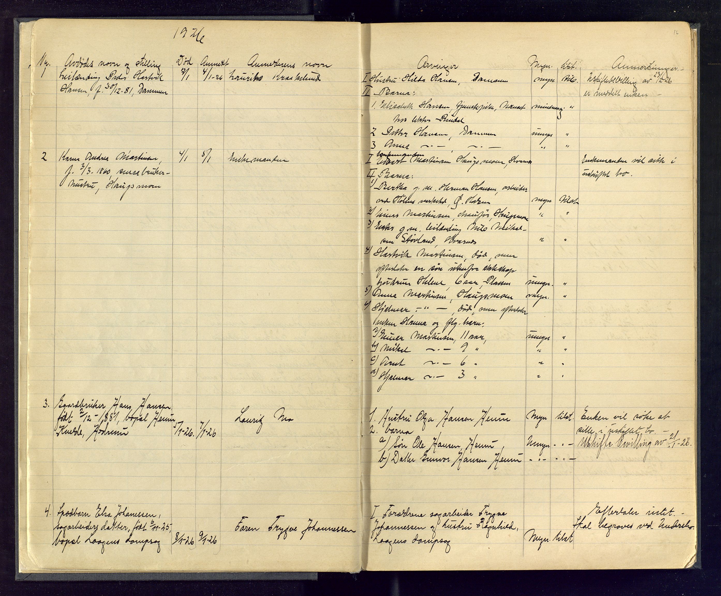 Hedrum lensmannskontor, SAKO/A-536/H/Ha/L0003: Dødsfallsprotokoll, 1925-1941, s. 16