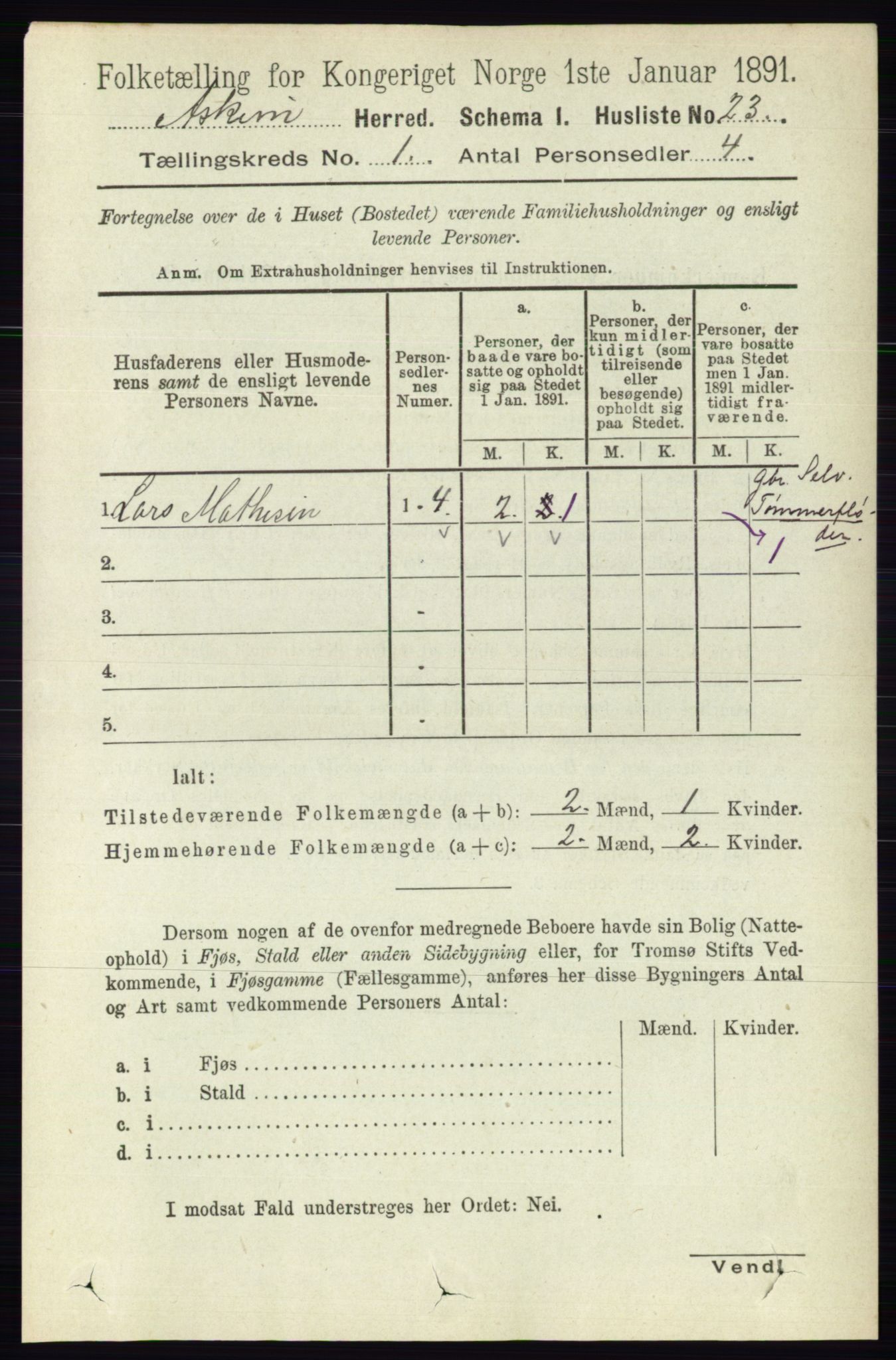 RA, Folketelling 1891 for 0124 Askim herred, 1891, s. 64