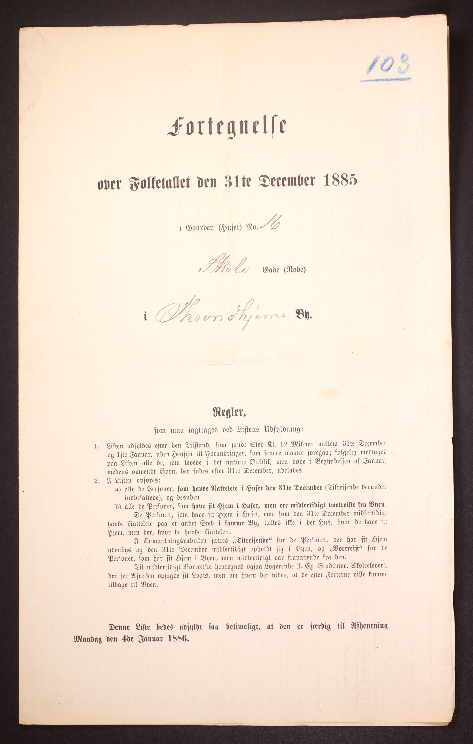 SAT, Folketelling 1885 for 1601 Trondheim kjøpstad, 1885, s. 3513