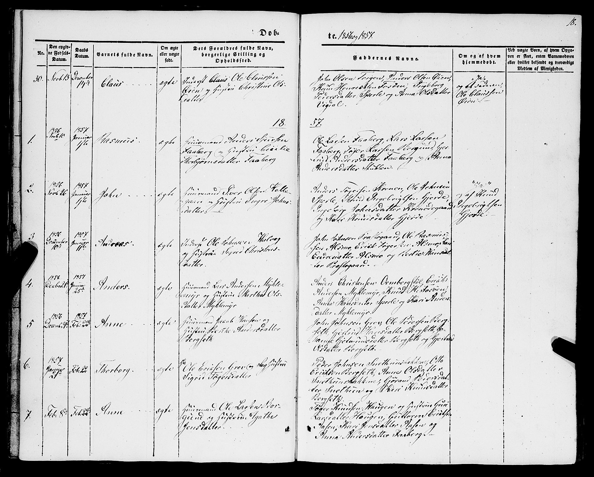 Jostedal sokneprestembete, SAB/A-80601/H/Haa/Haaa/L0005: Ministerialbok nr. A 5, 1849-1877, s. 18