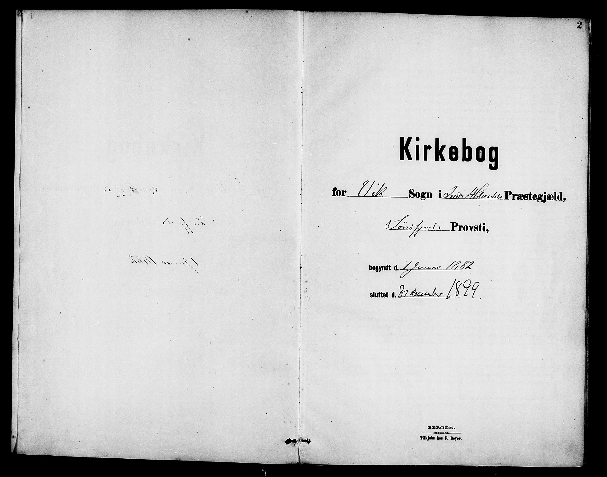 Gaular sokneprestembete, SAB/A-80001/H/Haa: Ministerialbok nr. D 1, 1882-1899, s. 2