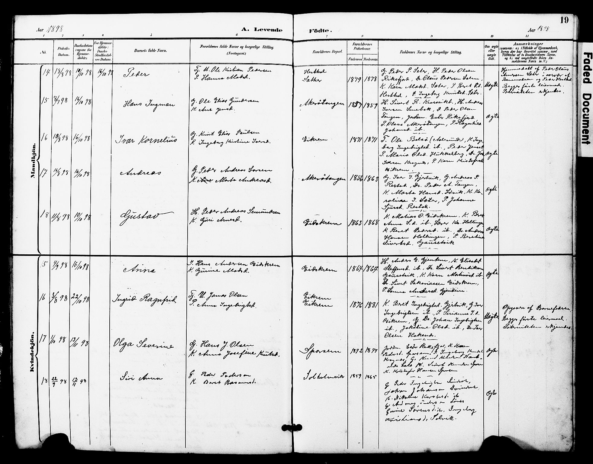 Ministerialprotokoller, klokkerbøker og fødselsregistre - Møre og Romsdal, AV/SAT-A-1454/560/L0725: Klokkerbok nr. 560C02, 1895-1930, s. 19