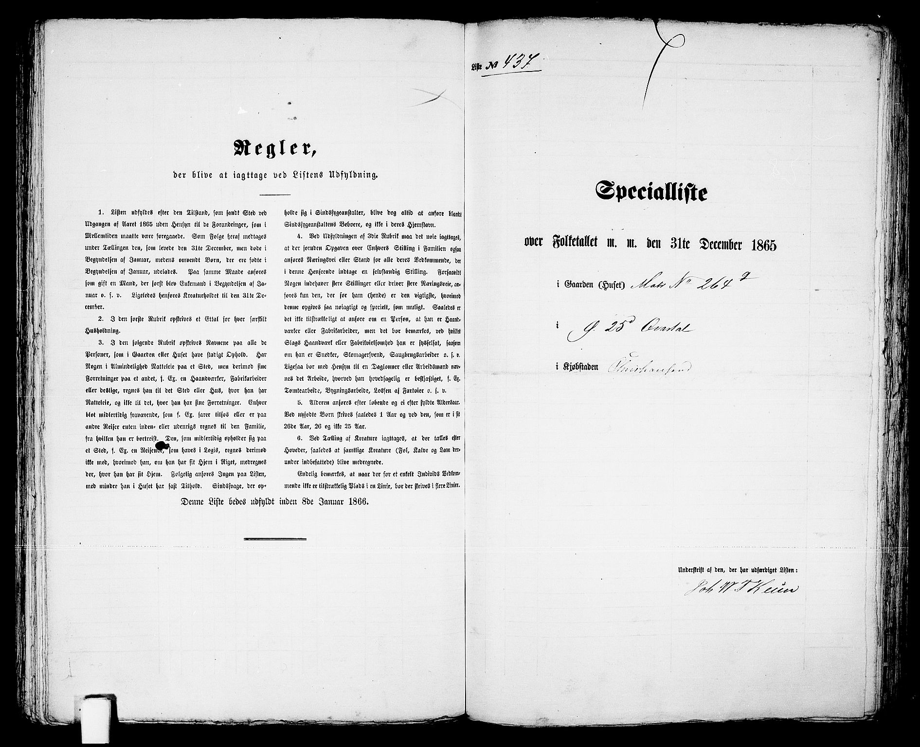 RA, Folketelling 1865 for 1001P Kristiansand prestegjeld, 1865, s. 894