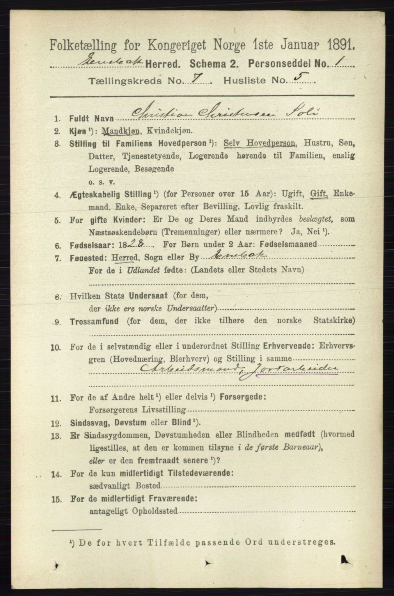 RA, Folketelling 1891 for 0229 Enebakk herred, 1891, s. 3588