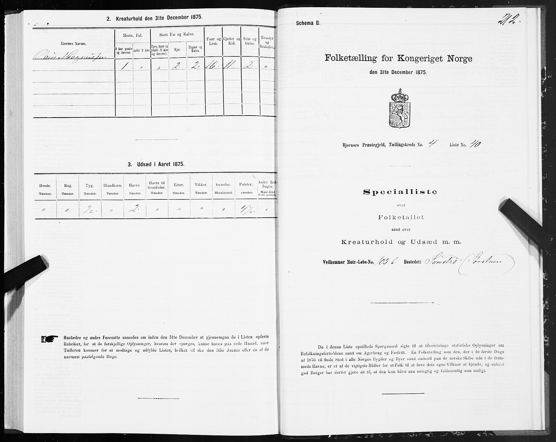 SAT, Folketelling 1875 for 1632P Bjørnør prestegjeld, 1875, s. 2212