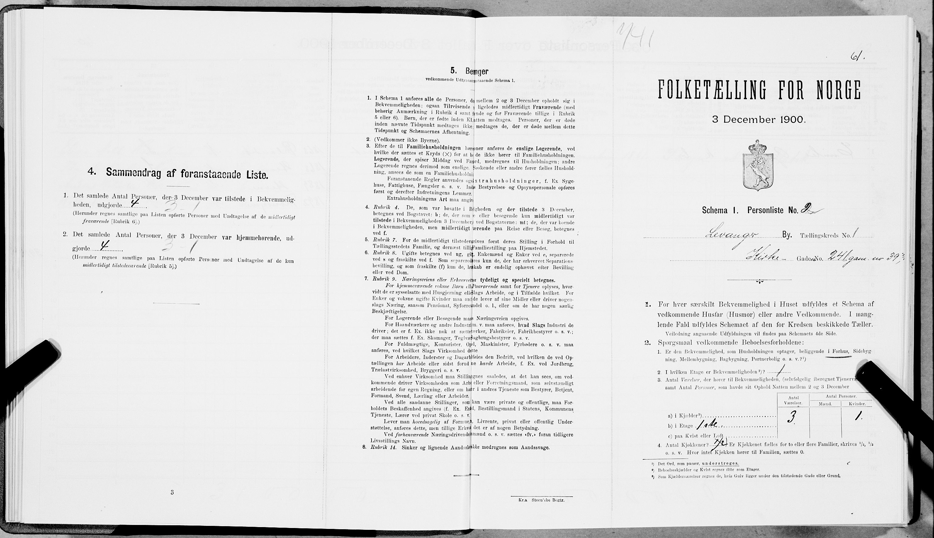 SAT, Folketelling 1900 for 1701 Levanger kjøpstad, 1900, s. 71