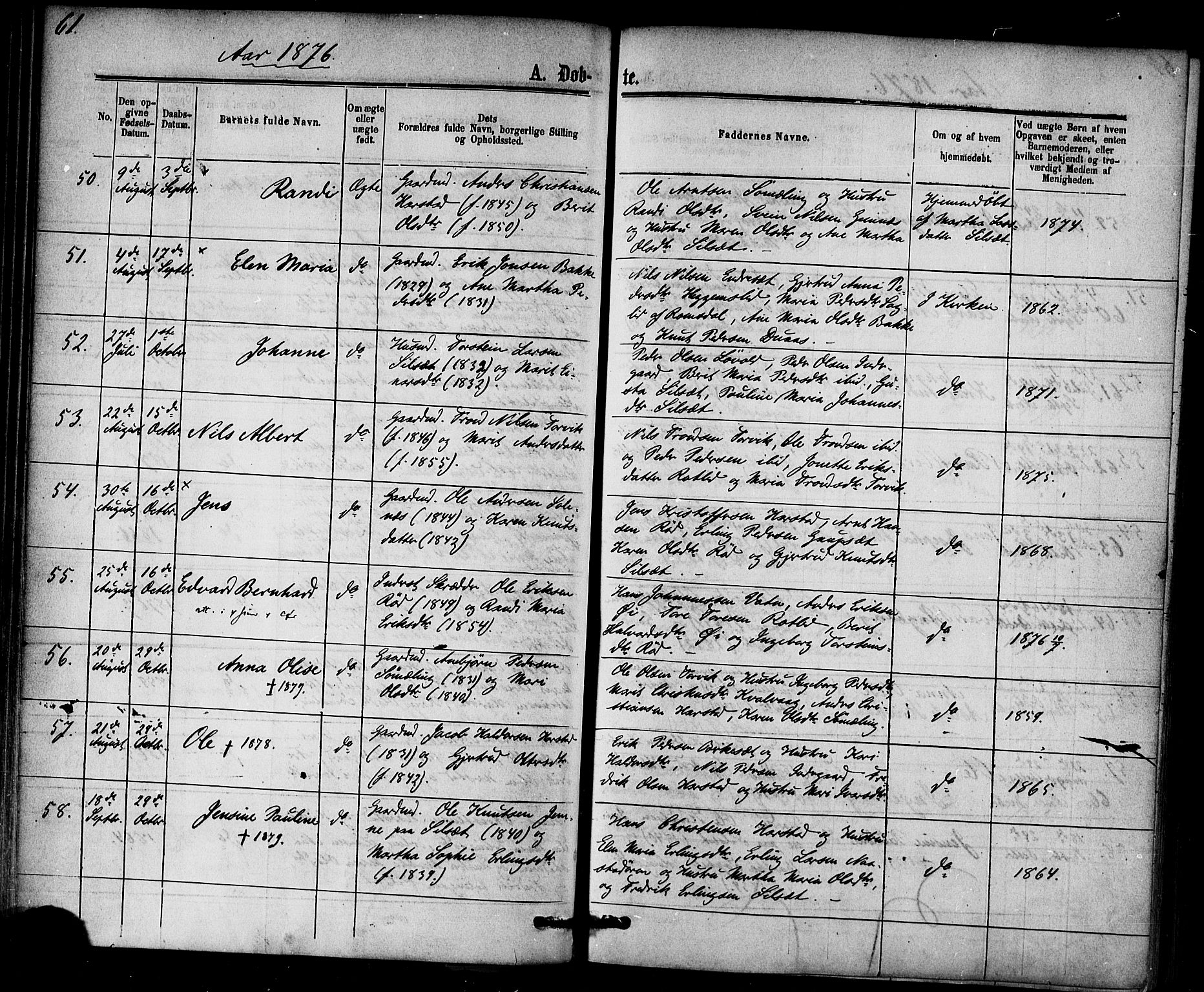 Ministerialprotokoller, klokkerbøker og fødselsregistre - Møre og Romsdal, AV/SAT-A-1454/584/L0966: Ministerialbok nr. 584A06, 1869-1878, s. 61