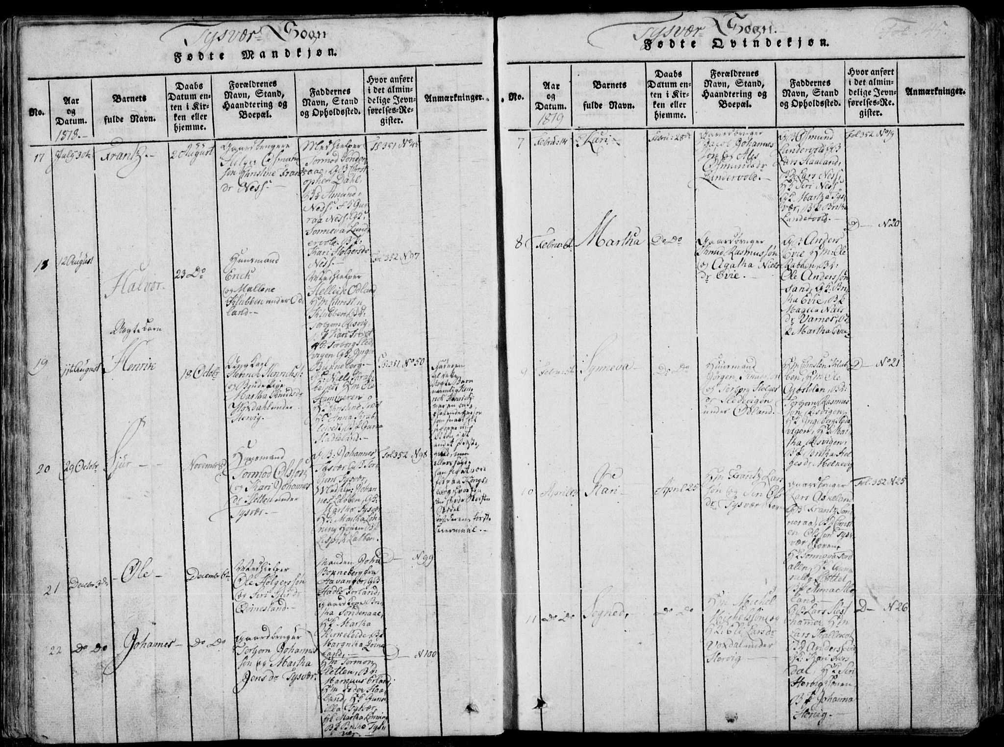 Skjold sokneprestkontor, AV/SAST-A-101847/H/Ha/Haa/L0004: Ministerialbok nr. A 4 /1, 1815-1830, s. 45