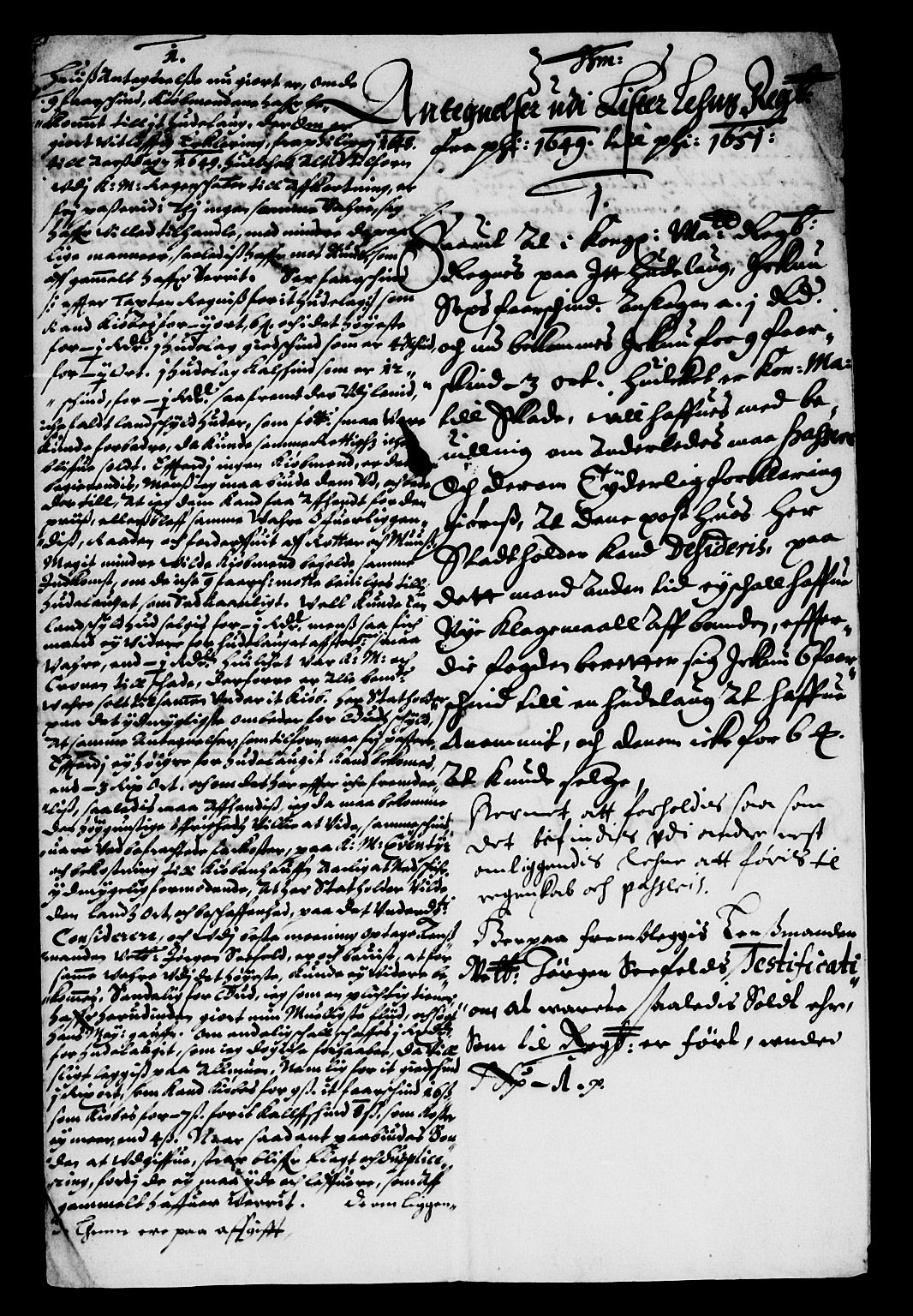 Rentekammeret inntil 1814, Reviderte regnskaper, Lensregnskaper, AV/RA-EA-5023/R/Rb/Rbr/L0019: Lista len, 1650-1653