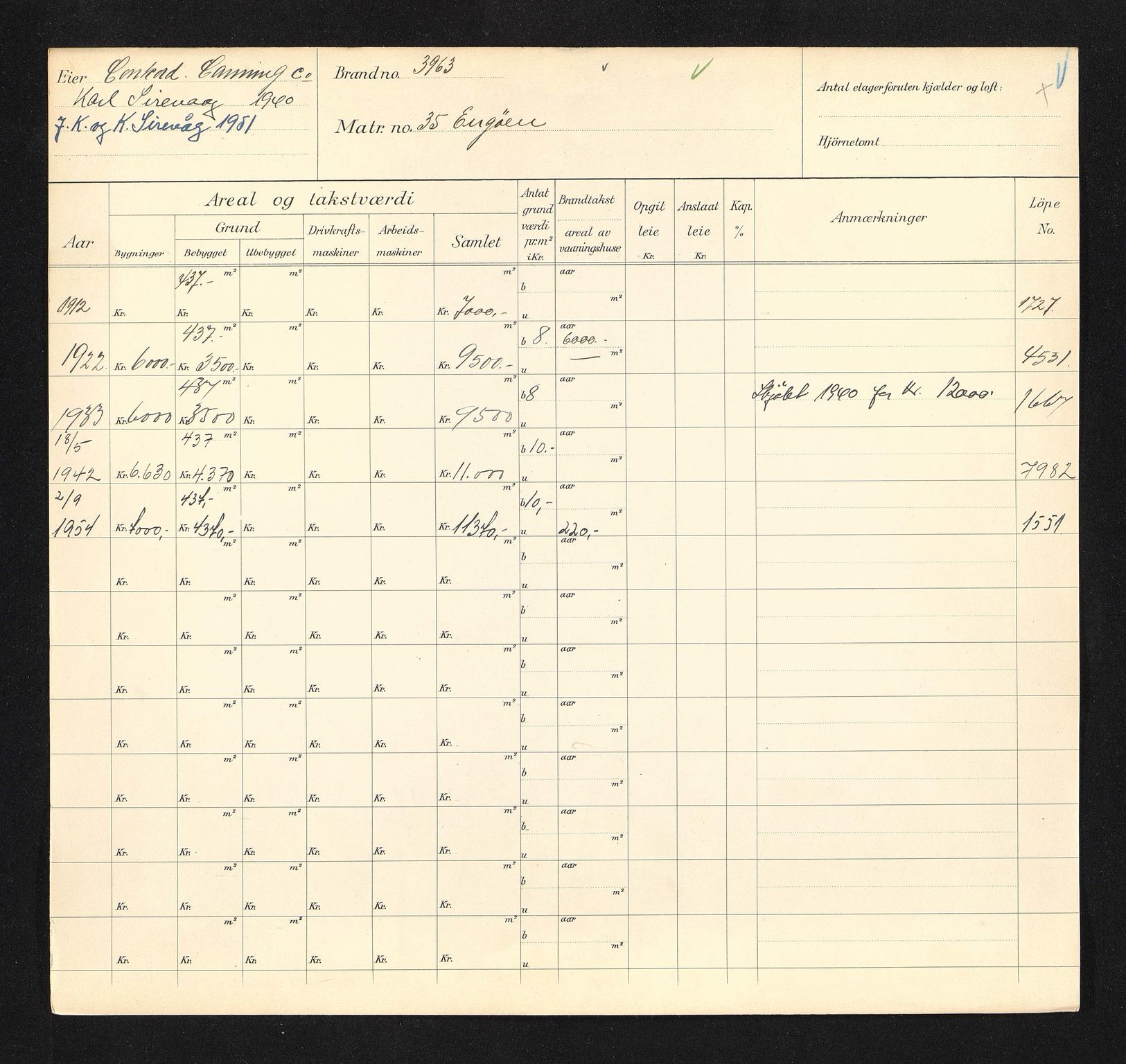 Stavanger kommune. Skattetakstvesenet, BYST/A-0440/F/Fa/Faa/L0012/0007: Skattetakstkort / Engøy 32 - 50