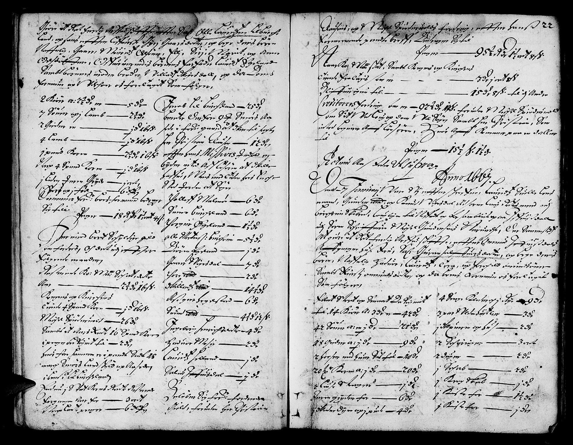 Jæren og Dalane sorenskriveri, AV/SAST-A-100306/5/50BA/L0001: SKIFTEPROTOKOLL <KORTREG>, 1666-1672, s. 21b-22a
