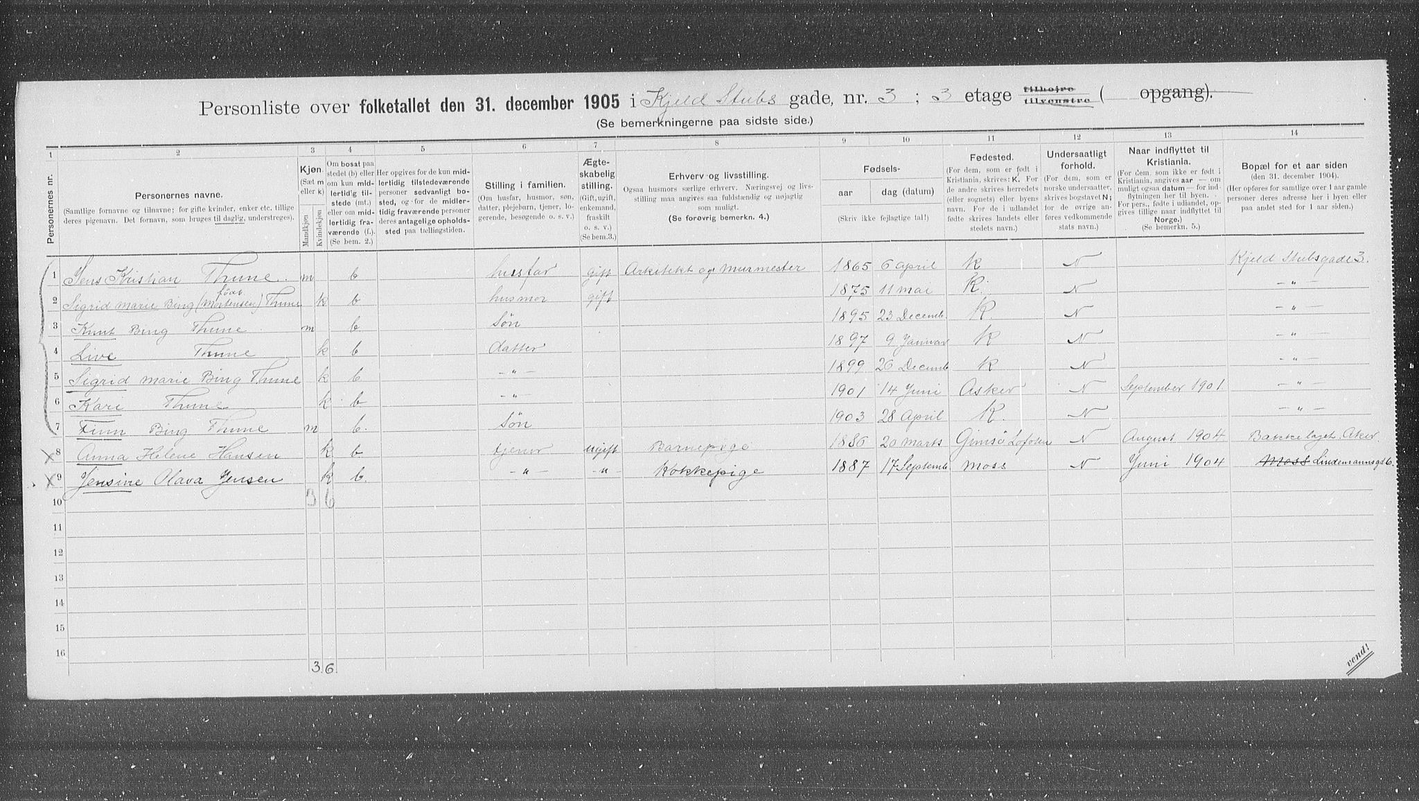 OBA, Kommunal folketelling 31.12.1905 for Kristiania kjøpstad, 1905, s. 26898