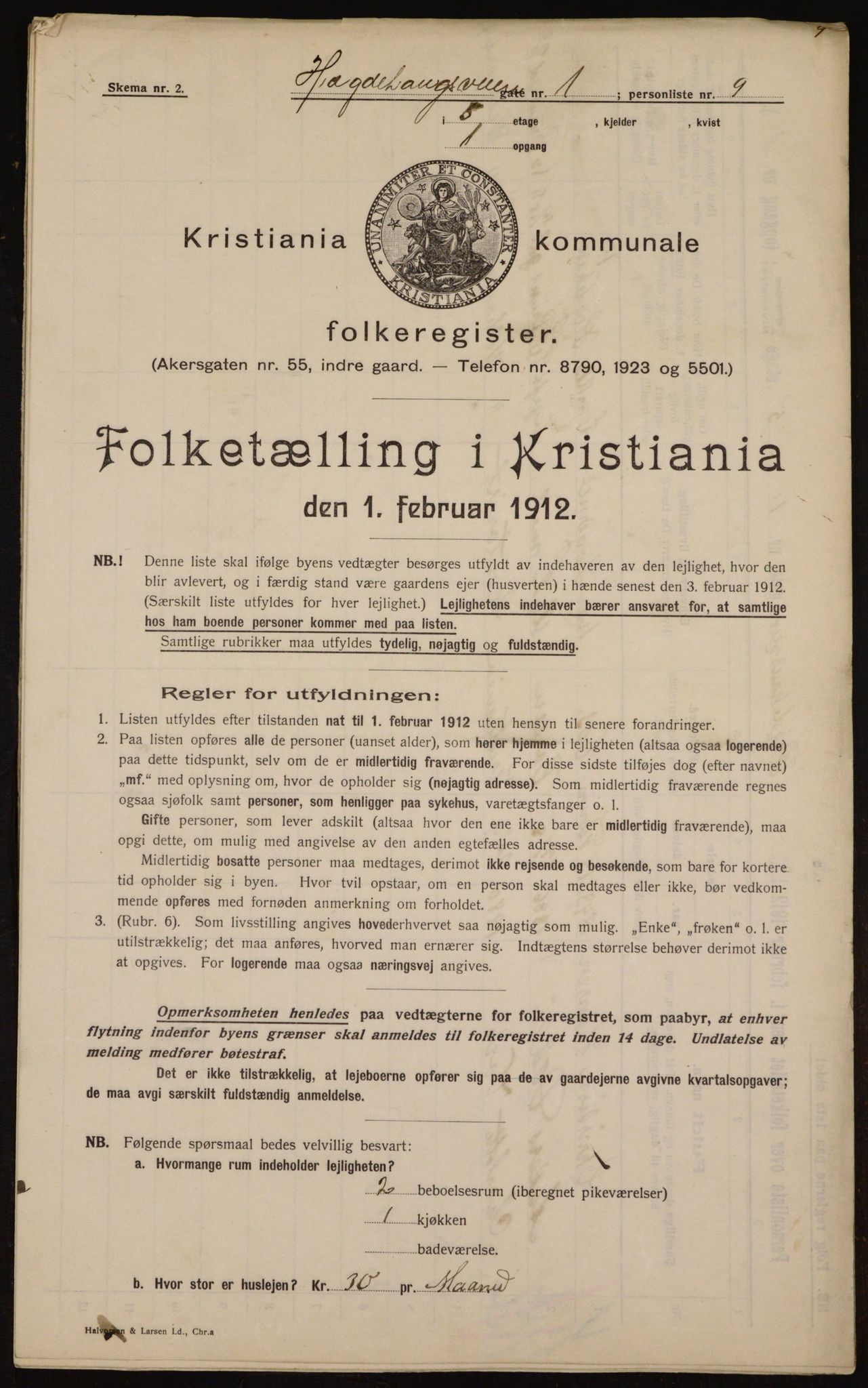 OBA, Kommunal folketelling 1.2.1912 for Kristiania, 1912, s. 36290