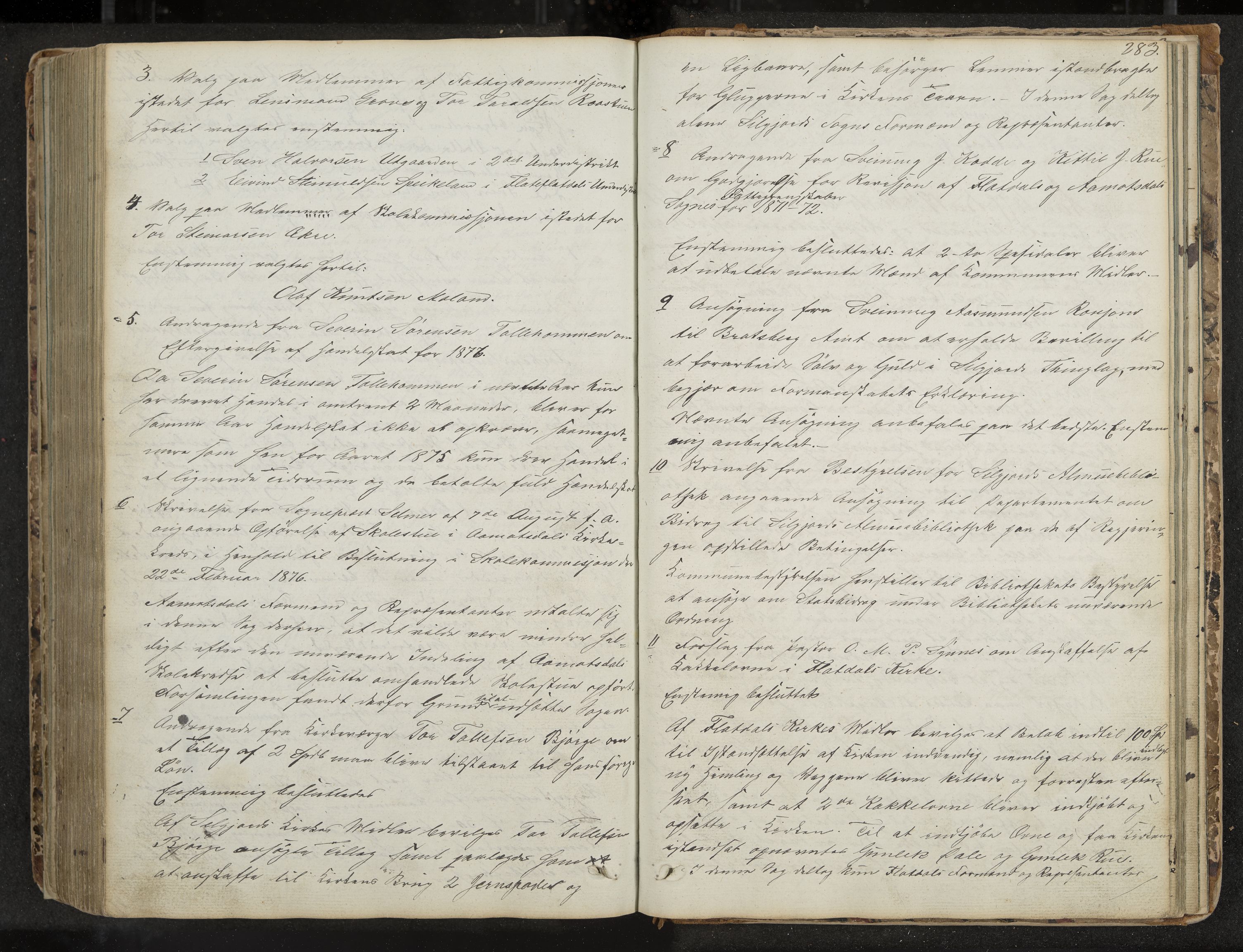 Seljord formannskap og sentraladministrasjon, IKAK/0828021/A/Aa/L0001: Møtebok med register, 1838-1879, s. 283