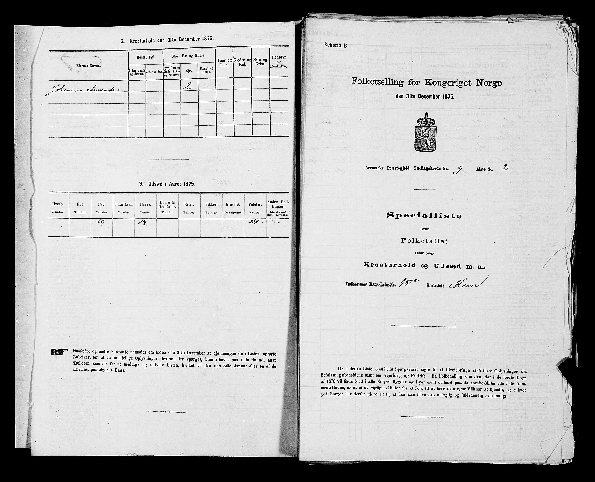 RA, Folketelling 1875 for 0118P Aremark prestegjeld, 1875, s. 1337