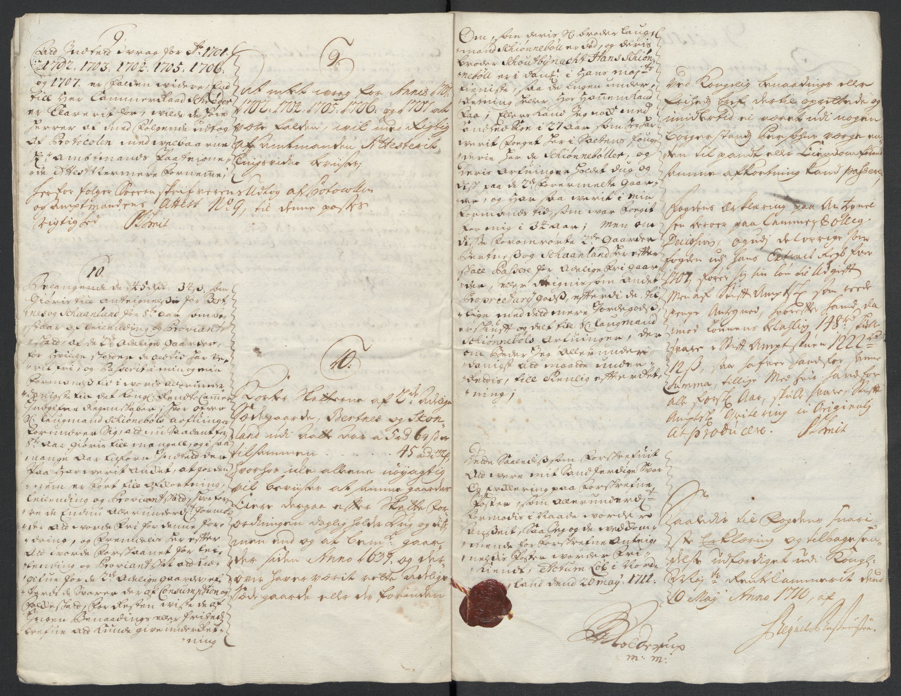 Rentekammeret inntil 1814, Reviderte regnskaper, Fogderegnskap, AV/RA-EA-4092/R66/L4581: Fogderegnskap Salten, 1707-1710, s. 111