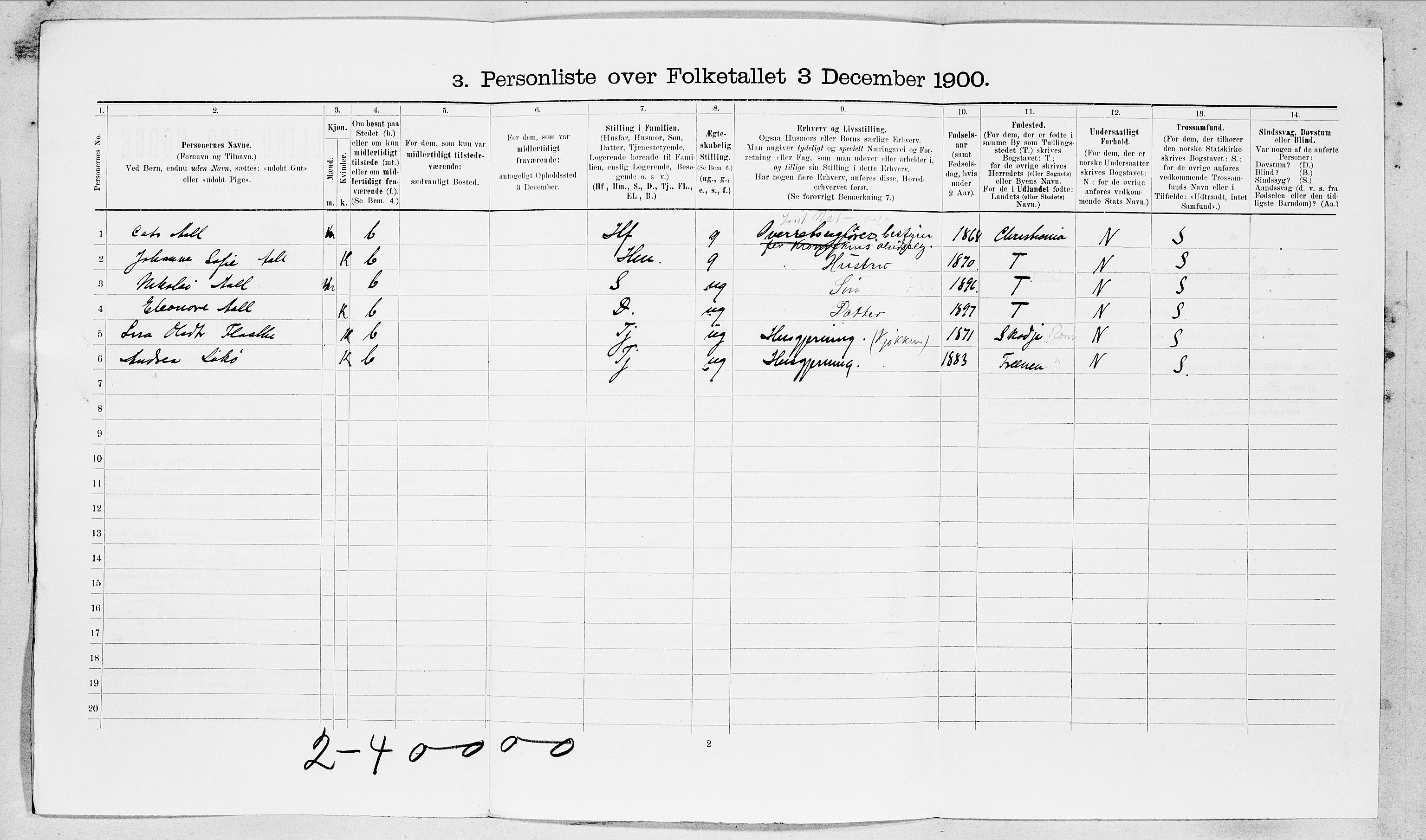 SAT, Folketelling 1900 for 1501 Ålesund kjøpstad, 1900, s. 6039