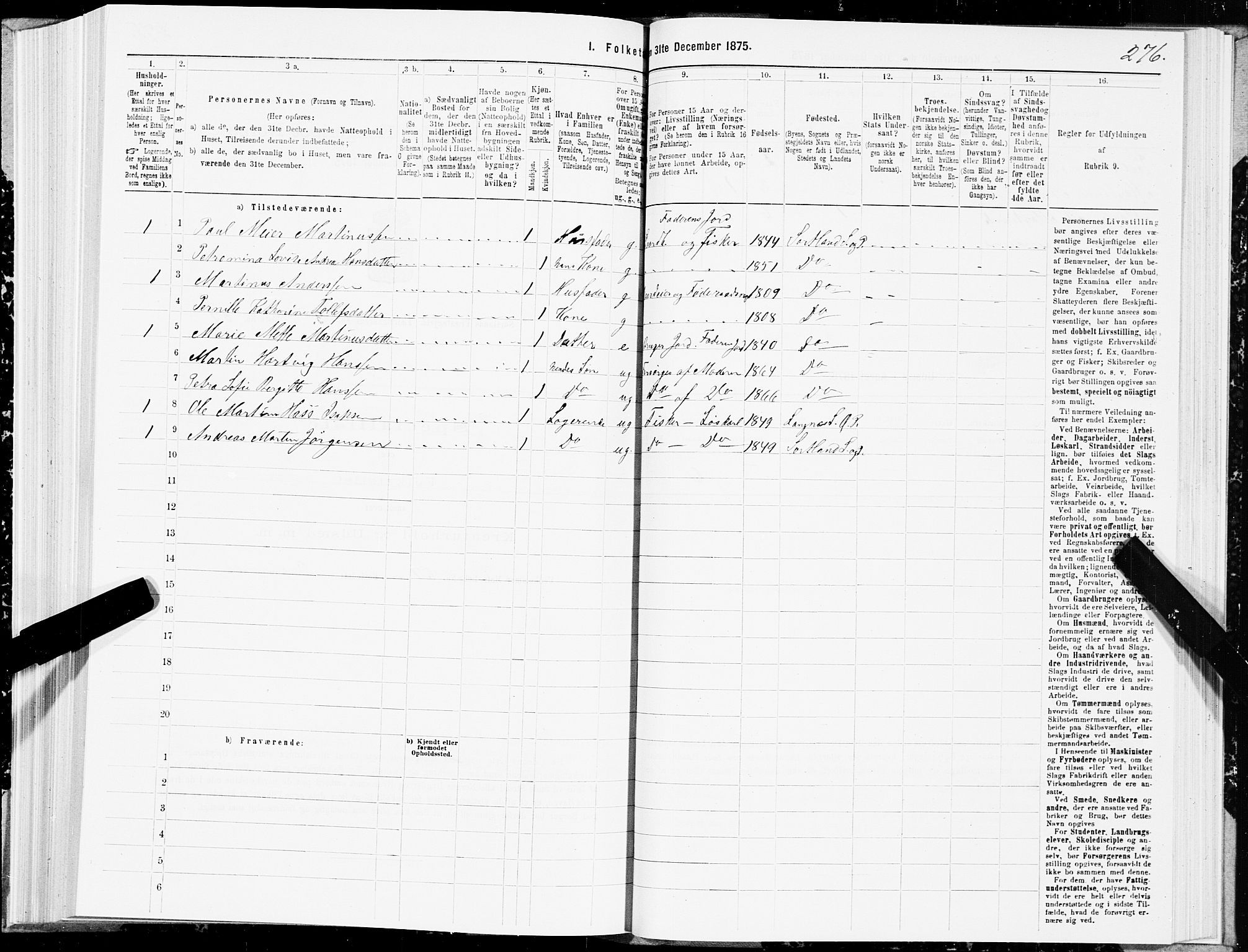 SAT, Folketelling 1875 for 1870P Sortland prestegjeld, 1875, s. 2276