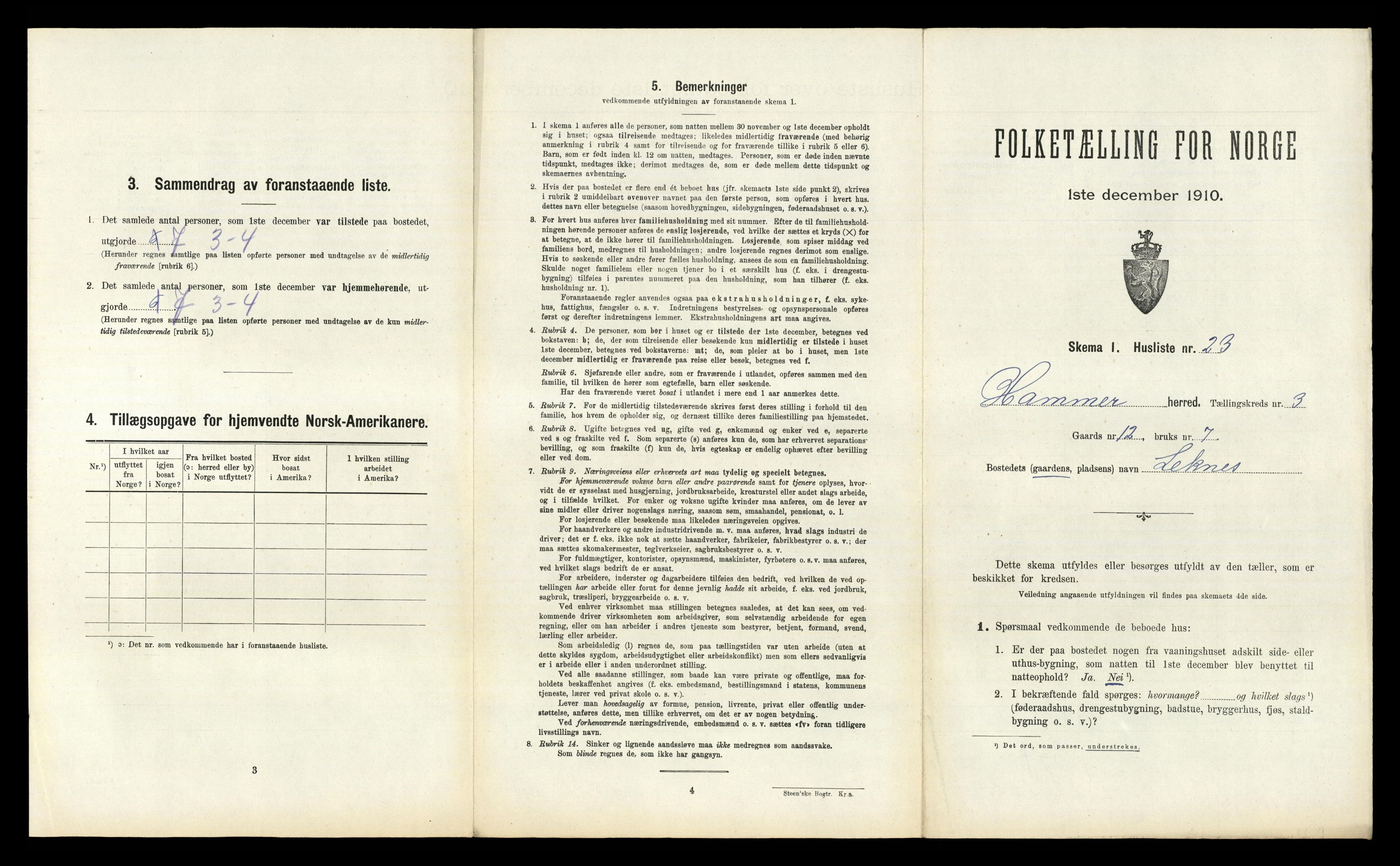 RA, Folketelling 1910 for 1254 Hamre herred, 1910, s. 192