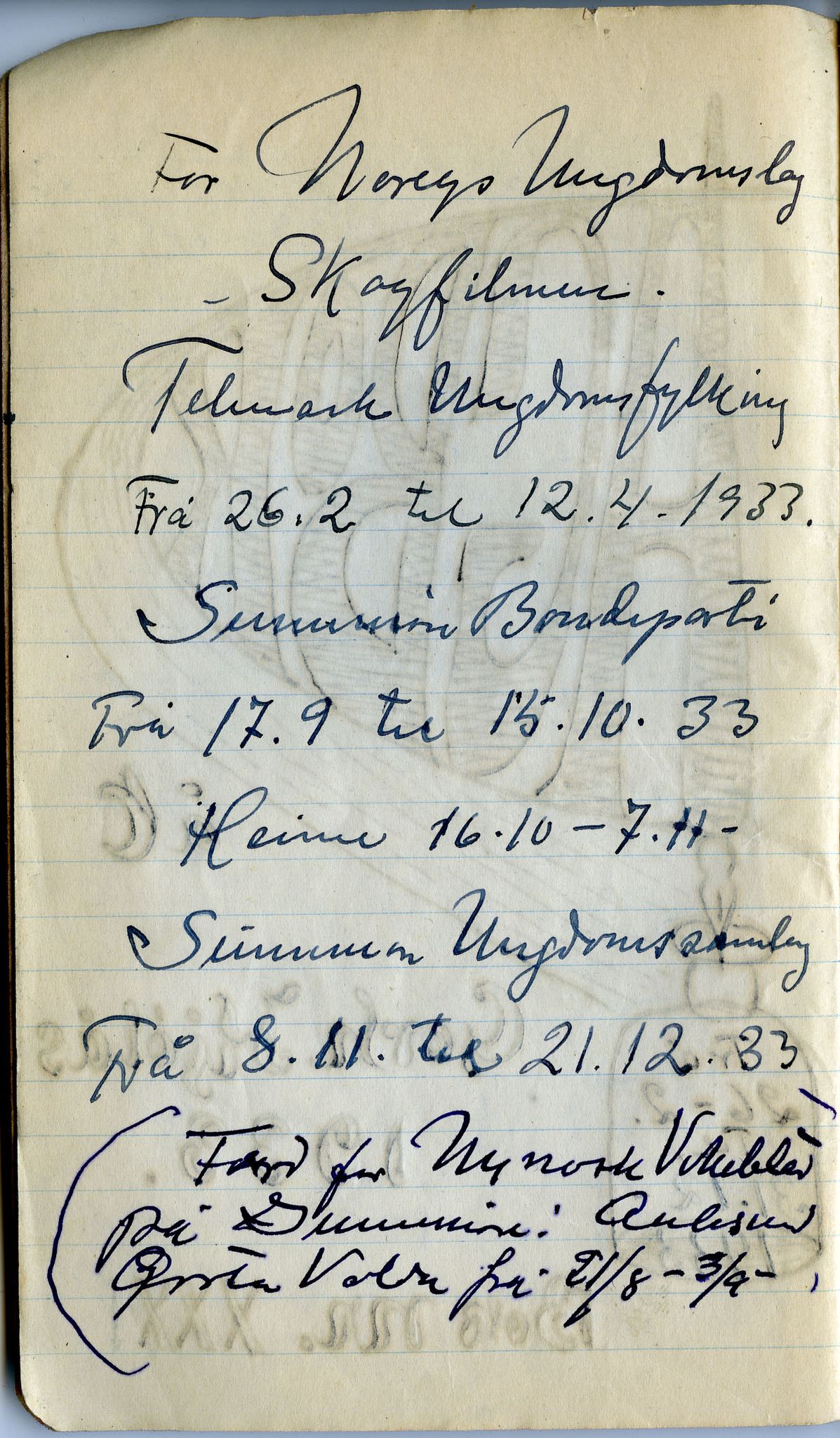 Gerhard Kjølås-arkivet, FMFB/A-1081/F/L0039: Bok XXXI, 1933