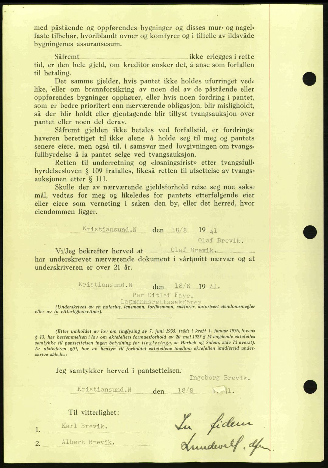 Kristiansund byfogd, AV/SAT-A-4587/A/27: Pantebok nr. 35, 1941-1942, Dagboknr: 677/1941